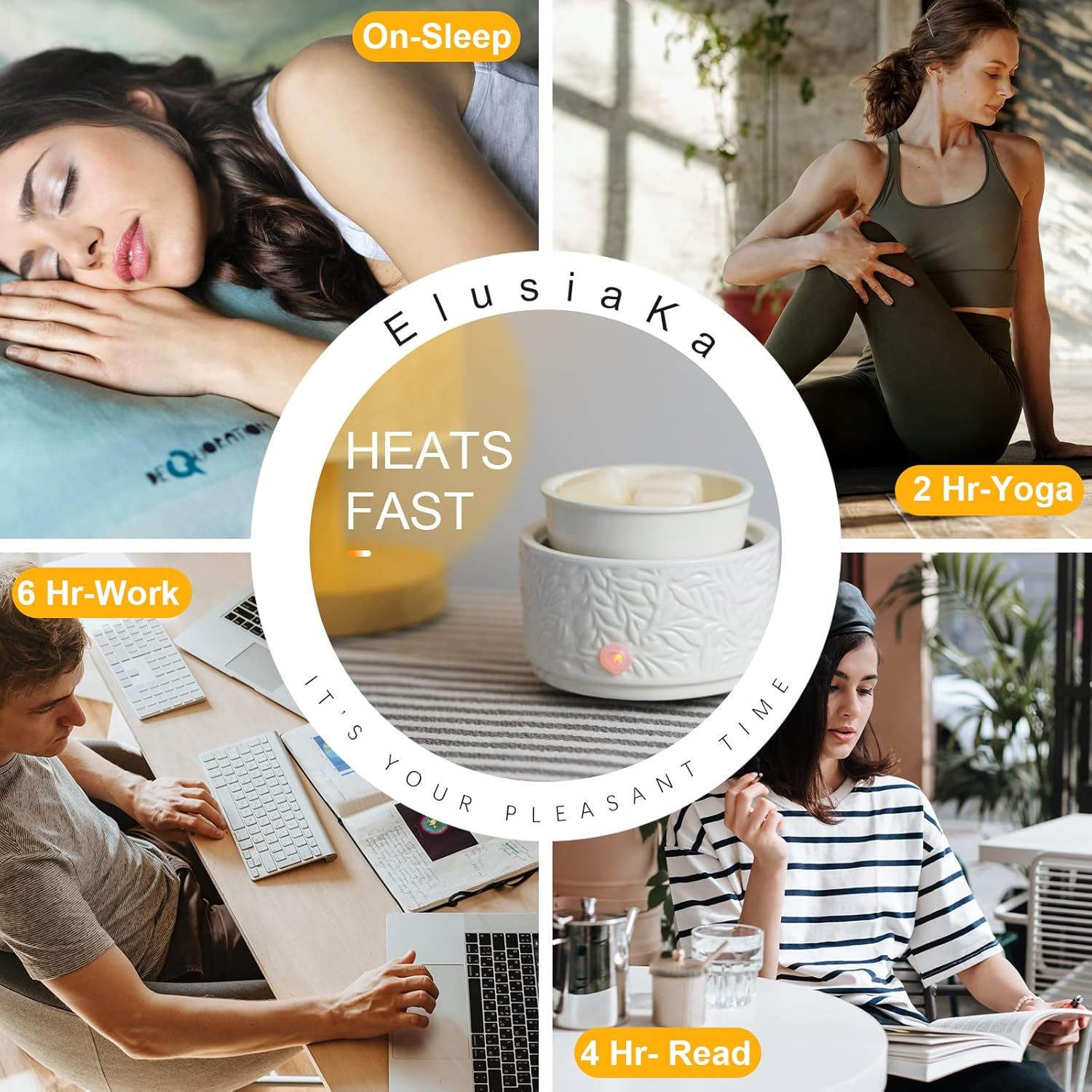 Wax Melt Warmer with Timer | 3-In-1 Electric Candle Wax Warmer | Ceramic Wax Burner Fragrance Warmers | Cute Candle Warmer Wax Melter for Scented Auto Shut off & Adjust Fragrance Intensity image number 4