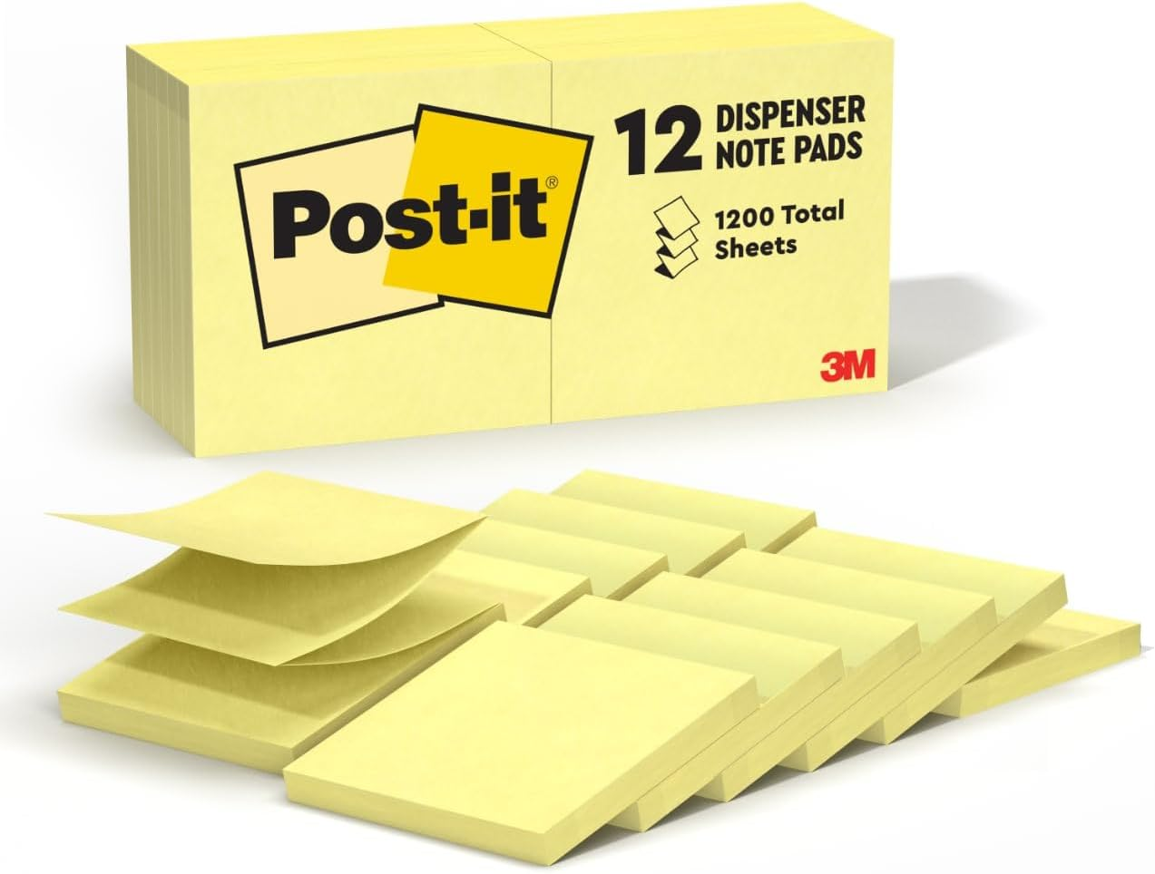 Post-It Pop-Up Notes, 3 in X 3 In, Marseille Collection, 12 Pads/Pack, 100 Sheets/Pad (R330-12AP)