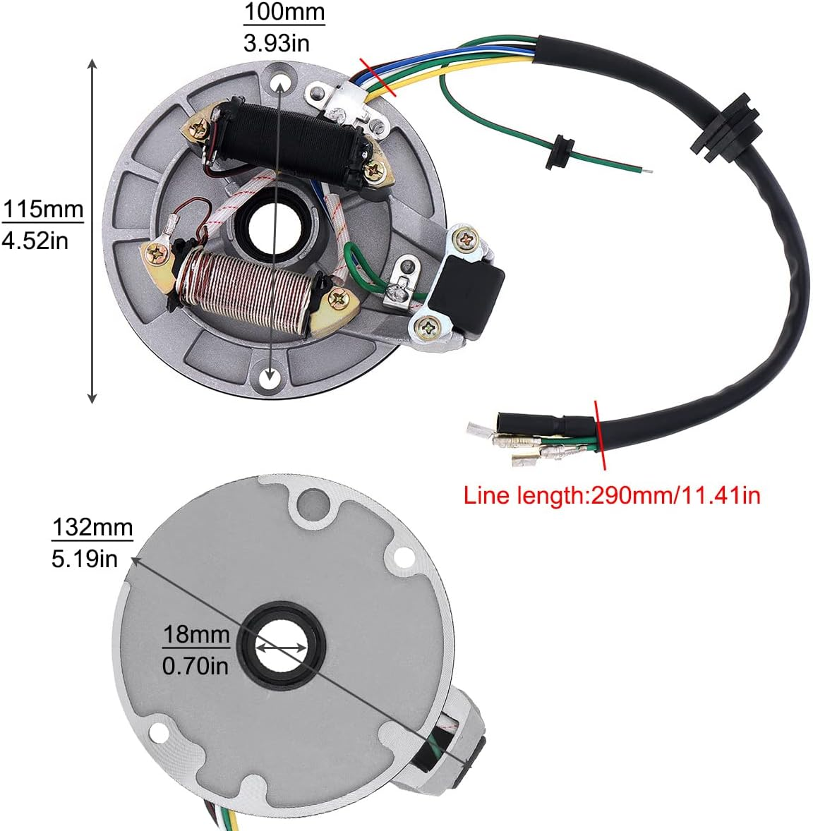 Windance 2 Coil Ignition Magneto Stator Plate for 50Cc 70Cc 90Cc 110Cc 125Cc Chinese Dirt Bike Taotao Kazuma SSR Baja ATV Quad 4 Wheeler image number 4