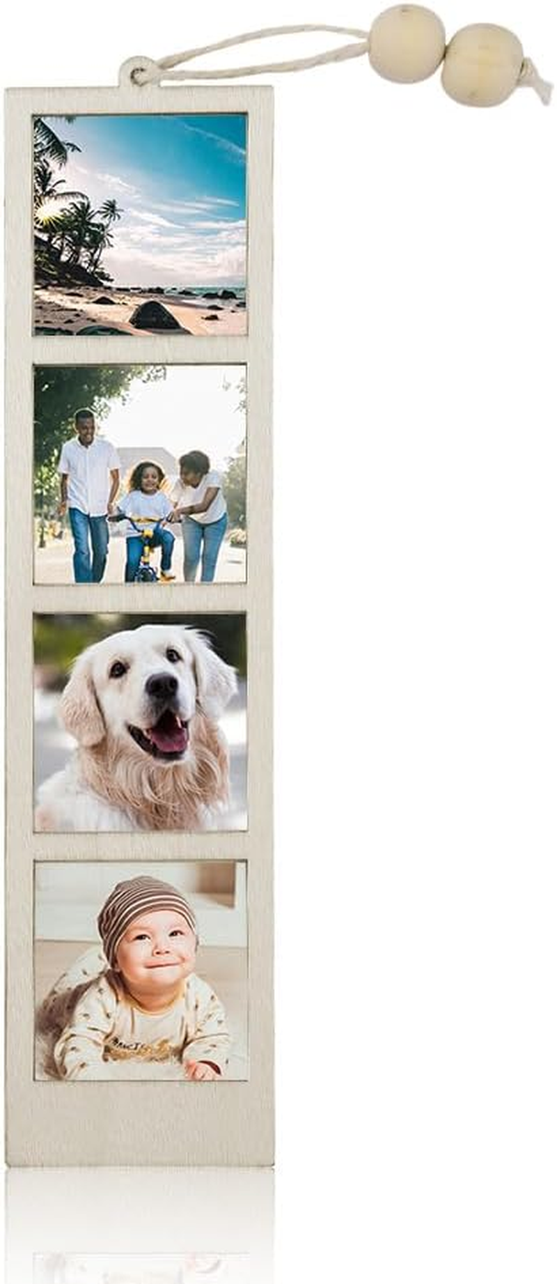 Wood Hanging Photo Frames Christams Xmas Gifts for Friends Family Tree Keepsake Small Picture Frame Ornament for Car Wall Decor Anniversary Decorations image number 6