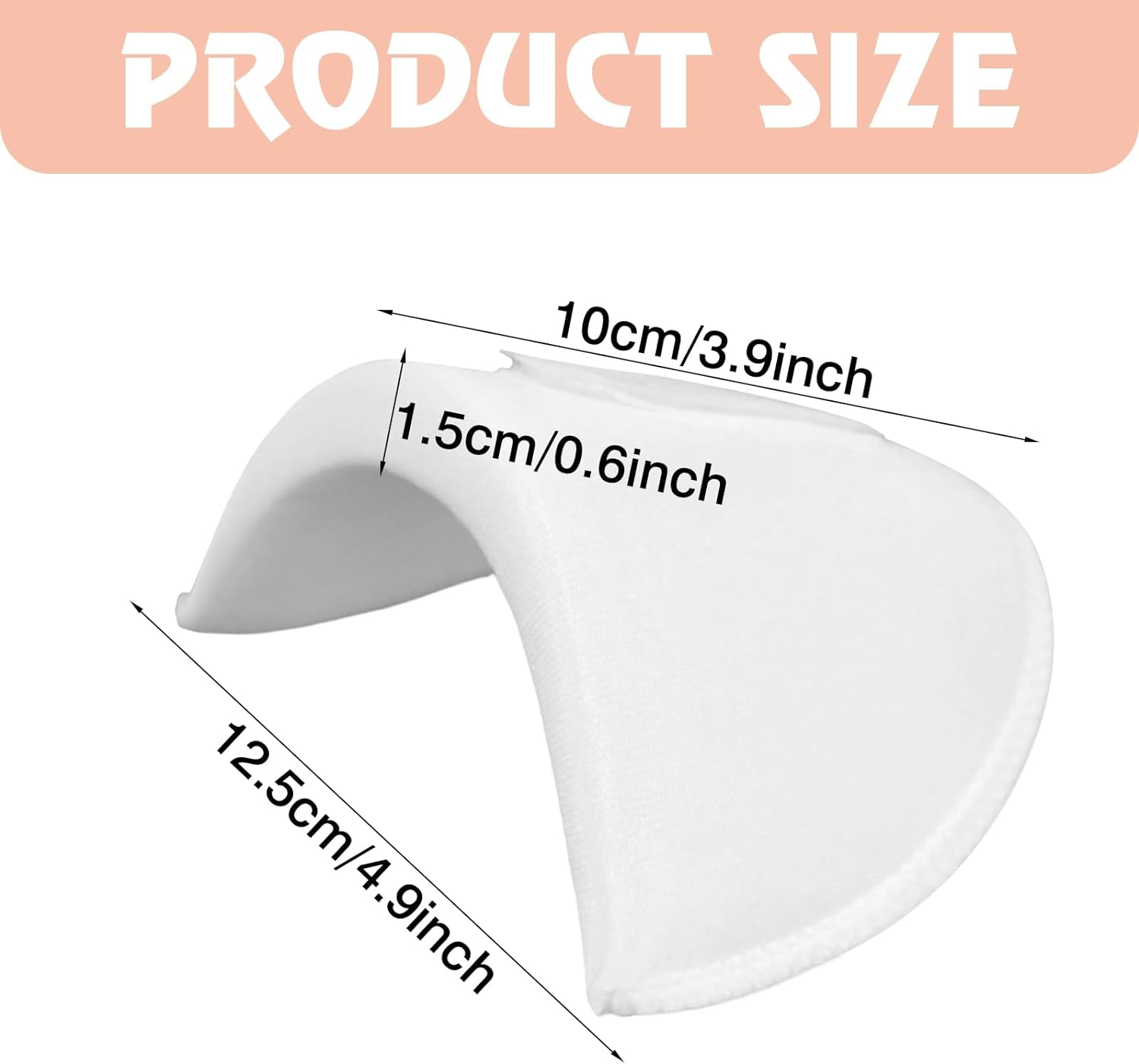 4 Pairs Set-In Shoulder Pads 1.5Cm Thickening Foam Shoulder Pads for Womens Clothing Sewing Supplies Breathable Sponge Pads for Sloping High Low Shoulders Blazer Suit (Black & White) - Black  Skin image number 6