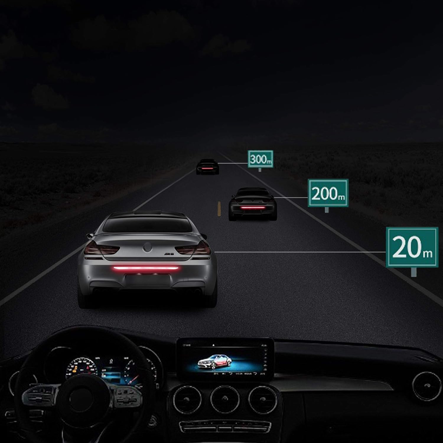 TOMALL 35.2'' Strong Reflective Stripe Stickers High-Intensity Night Visibility Reflective Decal Universal Safety Warning Diamond Grade Waterproof Self Adhesive for Car Trunk (Red) - Orange image number 5