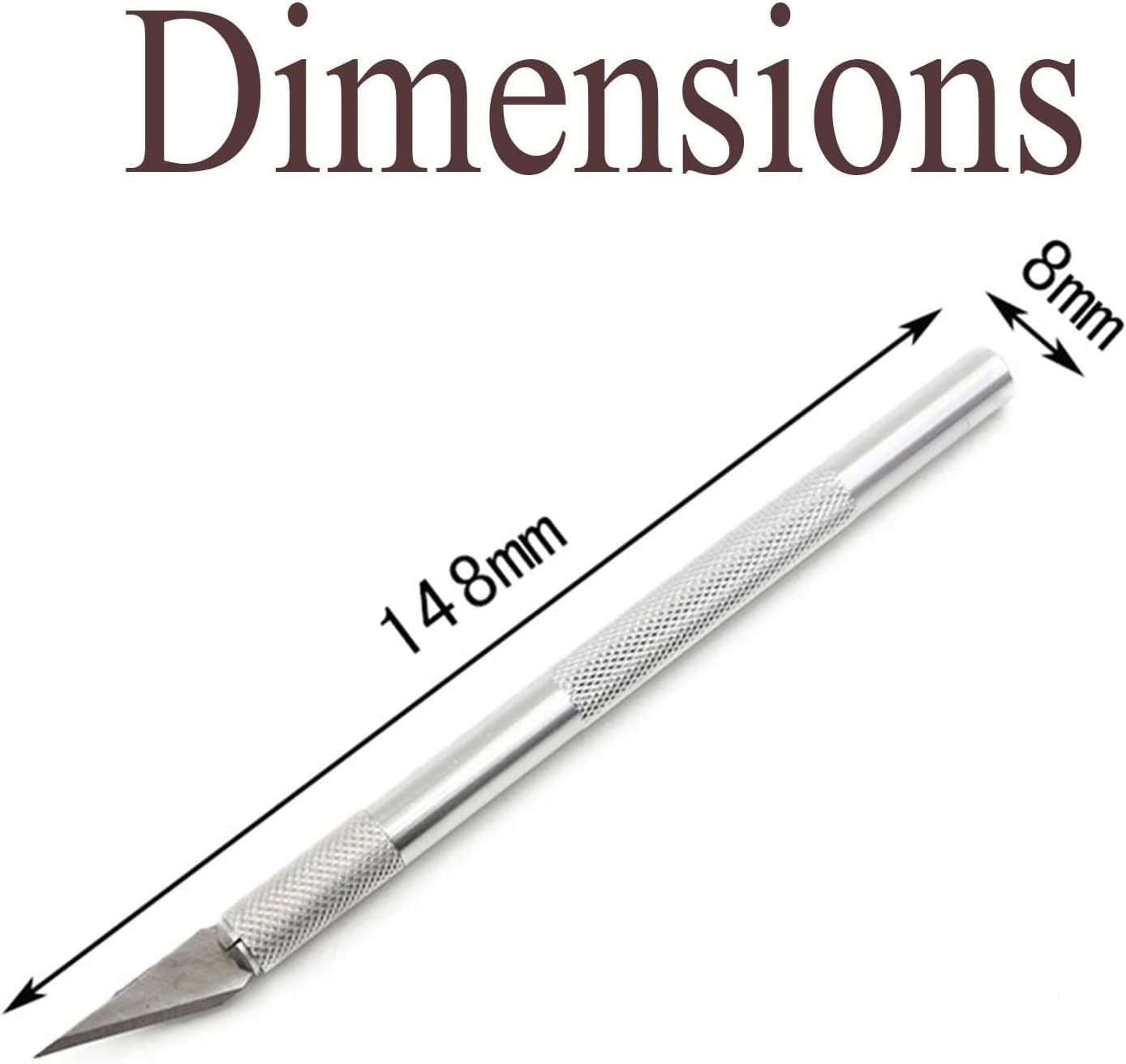 2Pack Precision Carving Craft Knife Stainless Steel Metal Knives with Safety Cap and 10Pcs Knife Blades for DIY Art Work Cutting Sculpture Carving Knife and Hobby Knife Etc. image number 5