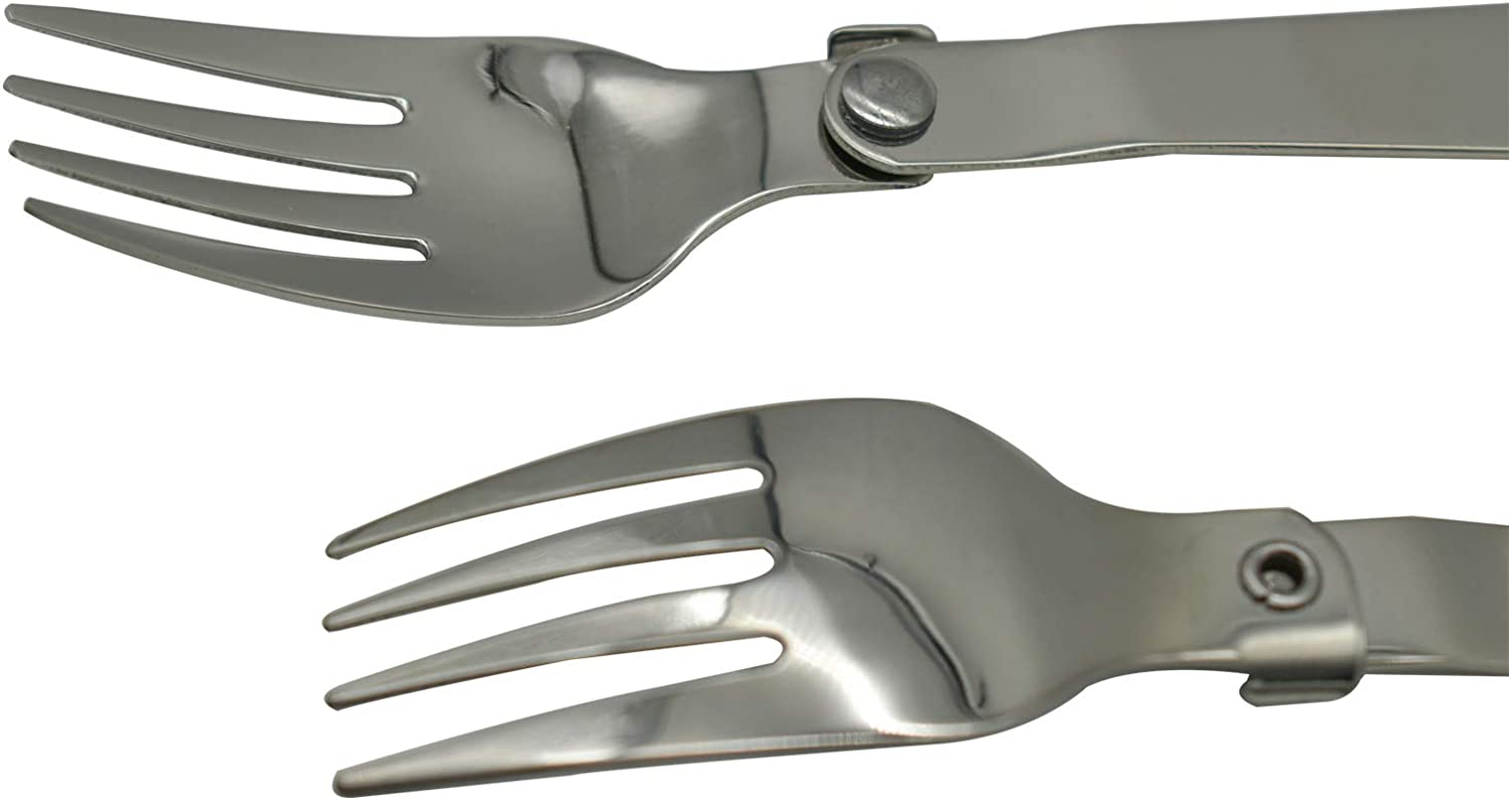 Maydahui 6 PCS Foldable Spoon Fork Portable Camping Cutlery SUS 18/10（304）Stainless Steel Spork Multi-Functional Folding Fruit Forks for Travel Outdoors Tableware Hiking Survival Camping image number 1