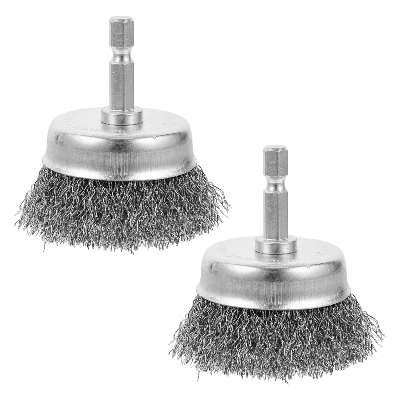 Angoily 2Pcs Hexagonal Handle Steel Wire Brush Set for Electric Drill Rust Removal and Multi-Material Cleaning Including Wood and Dishware Polishing