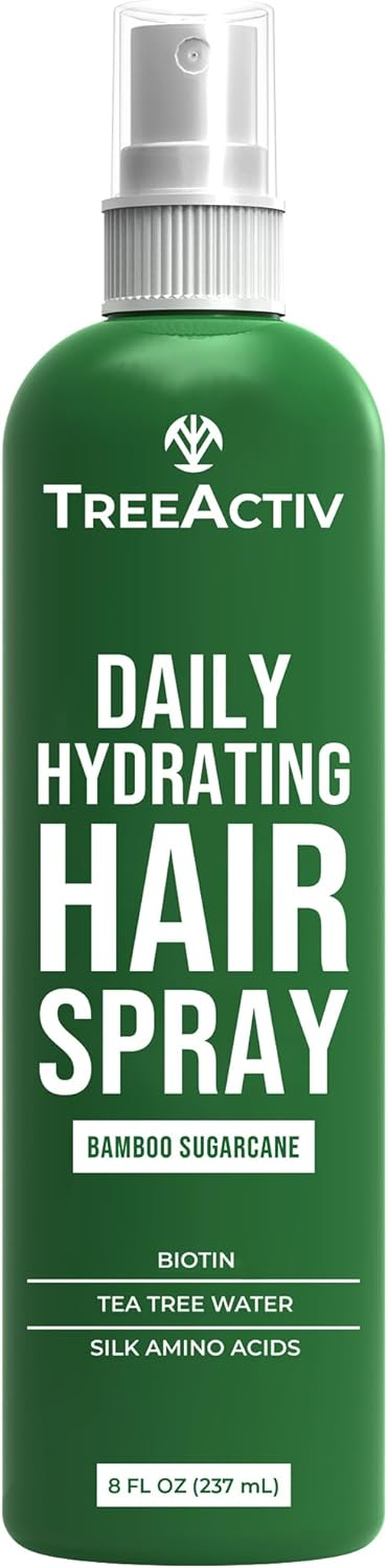 Treeactiv Hair Growth Daily Nourishing Spray Natural Leave in Conditioner anti Frizz Reduce Curly Frizzy Hair Argan Oil Biotin Keratin Silk Aminos Tea Tree (Bamboo Sugarcane) image number 5