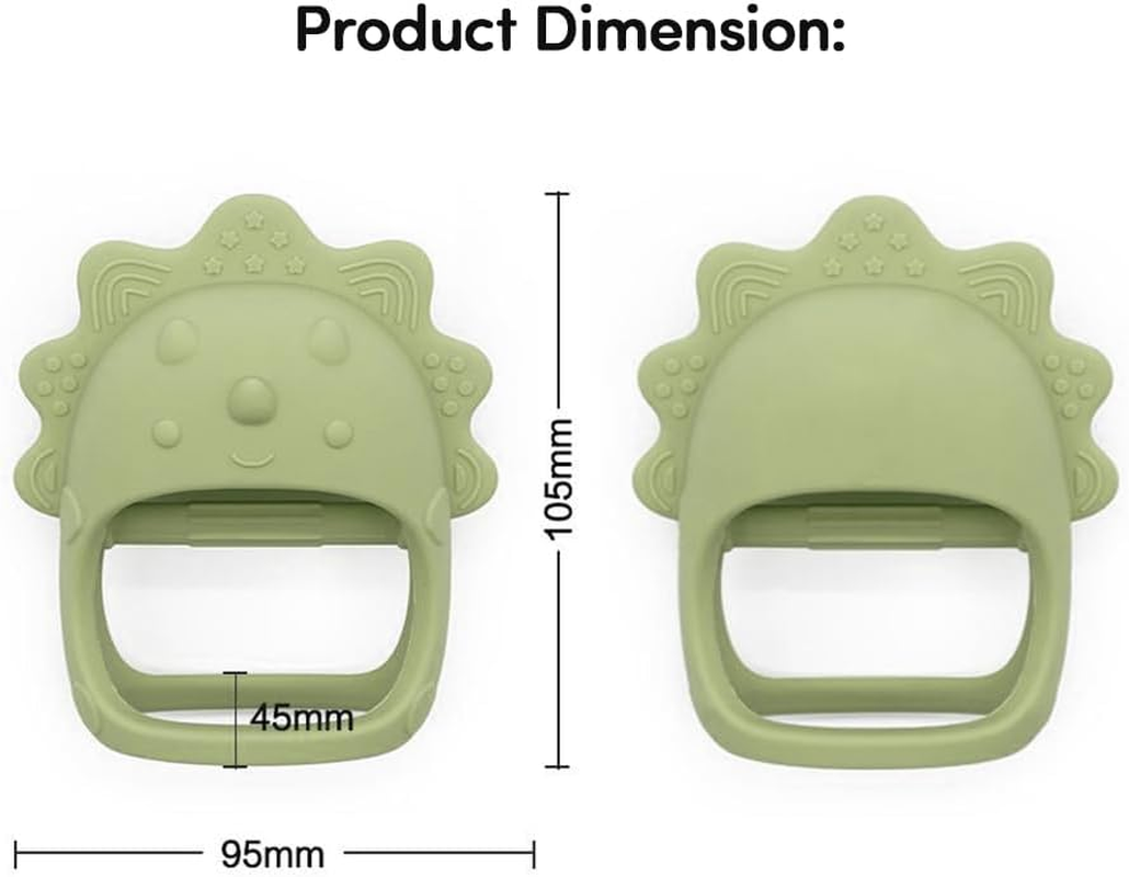 2 Pack Silicone Teething Mitten for Soothing Teething Pain Relief, BPA Free anti Dropping Wrist Hand Teether Toy, Baby Chew Toys for Sucking Needs (Chick - Blush Ivory)