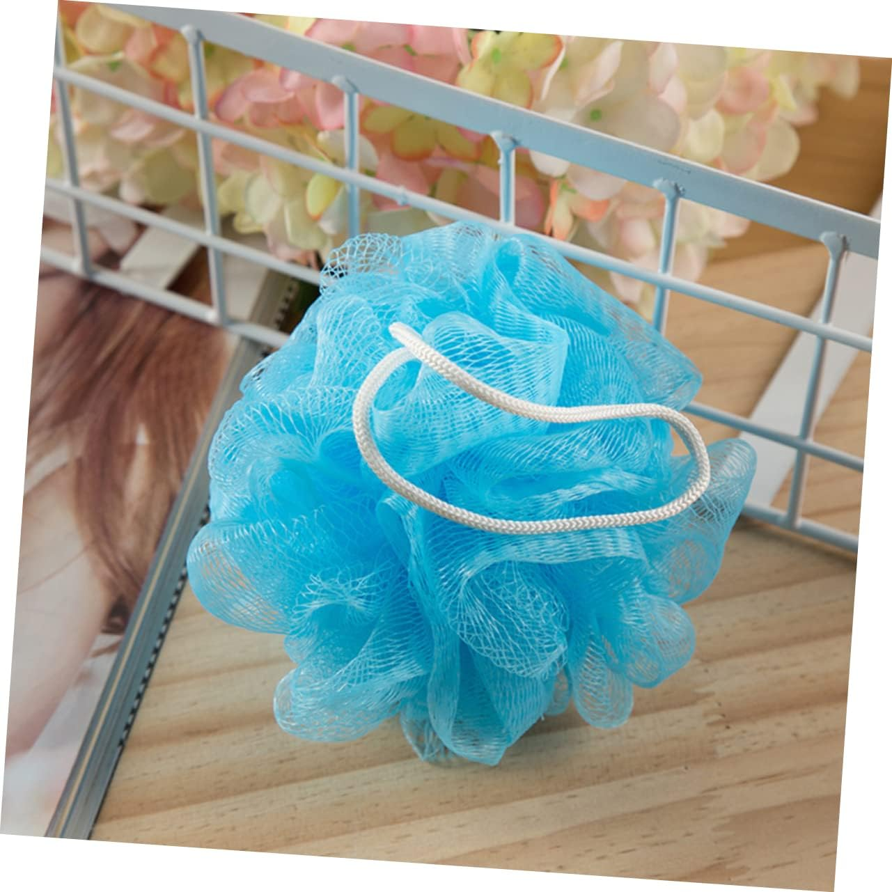 16Pc Bath Ball Collection Shower Balls Flowers Mesh Net Scrubbers Soft Comfortable Reusable Bath Accessories image number 4