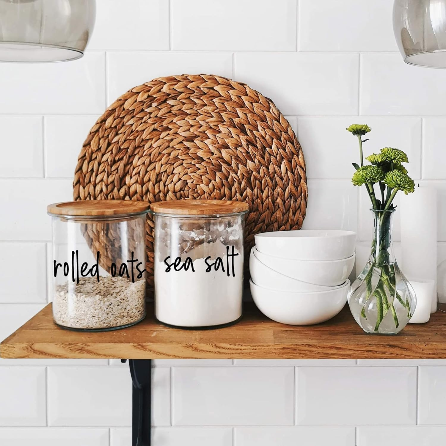 168Pcs Kitchen Pantry Labels, Water & Oil Resistant Kitchen Labels Stickers Food Jar Label for Storage Containers and Organization, Black Labels for Food Containers Jars for Sugar, Coffee, Flour, Salt image number 5