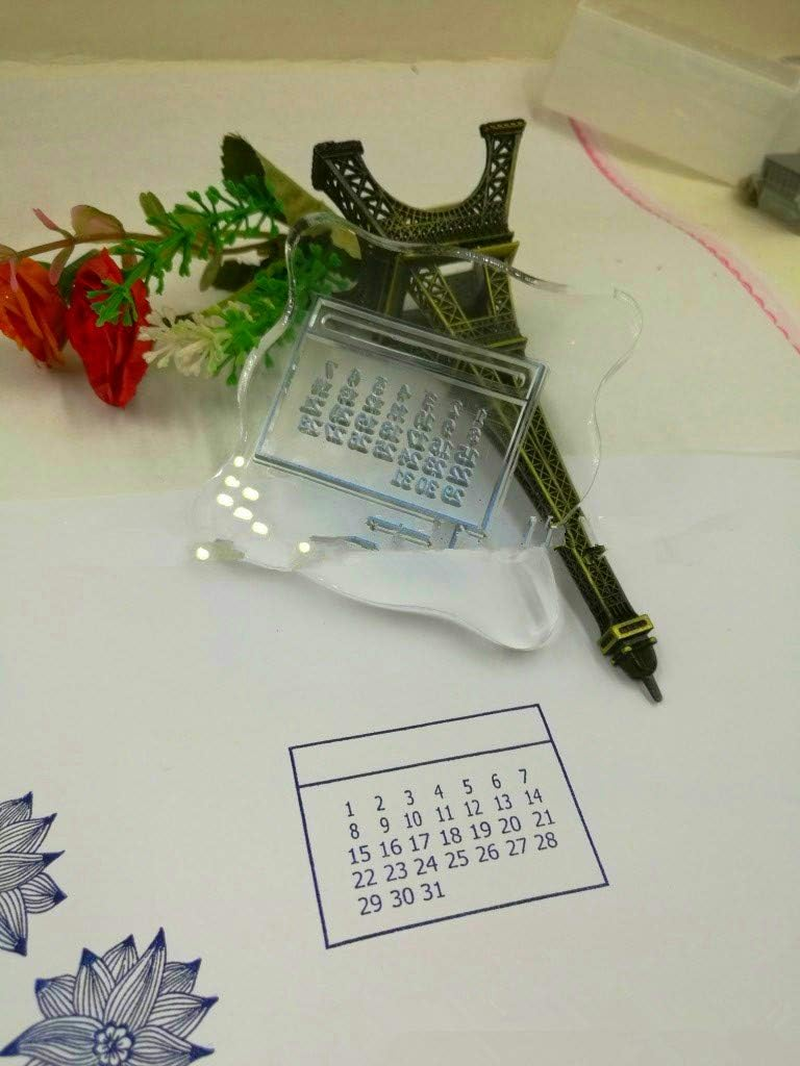 Acrylic Stamp Block with Grips and Grid Square Shape Transparent Acrylic Block Pad Essential Tool for Stamping and Scrapbooking (10 * 10Cm) image number 2