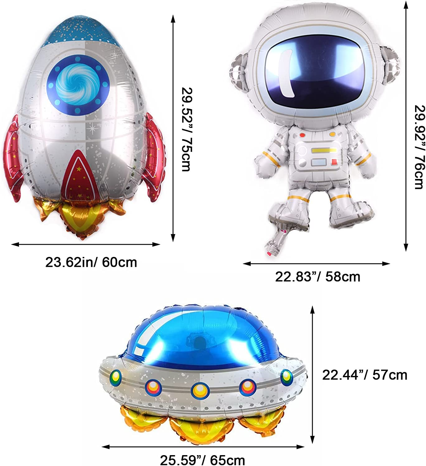 Outer Space Balloons 6 PCS, Outer Space Birthday Decorations and Supplies for Kids Planet Space Theme Party Birthday Party image number 6