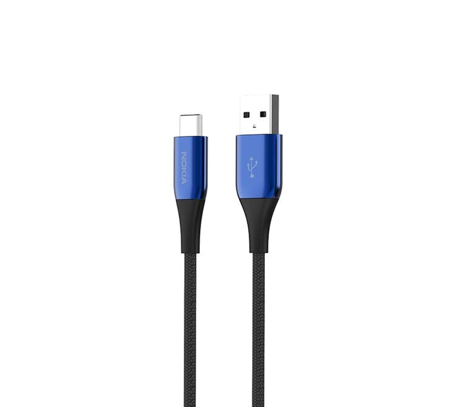 Nokia Pro Cable P8200A Braided USB C Cable, Type a to USB C Fast Charger [Thickened Copper Core] [Real 6A High Current] Fast Charge Cord for Samsung, Nokia Switch and All Type C Devices-Blue