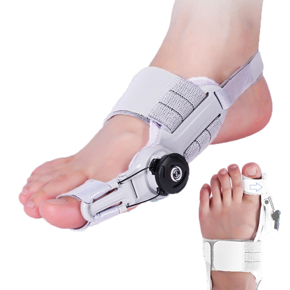 Adjustable Knob Bunion Splint Bunion Corrector for Women Hallux Valgus Brace Splint Pads Bunion Big Toe Separators Straightener for Women & Men(1-Pcs) image number 5