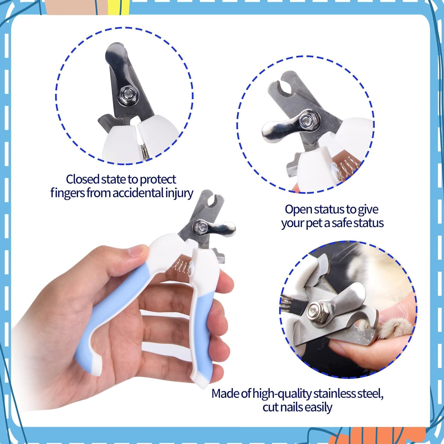 6-Piece Small Animal Grooming Set with Hair Remover, Nail Clipper, Flea Comb, Shampoo Brush for Rabbit, Hamster, Guinea Pig image number 5