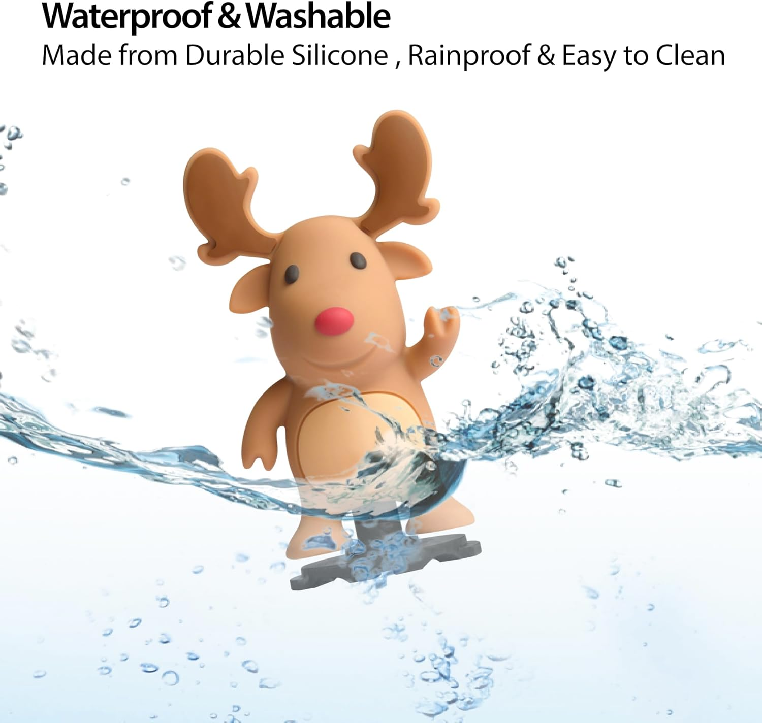 Bone Character Bike Domestique (Strap or Lock on Type), Cute Bicycle Ornament for Stem & Handlebar, Waterproof Silicone Toy Decoration for Scooters, Cycling Accessory for Kids image number 1