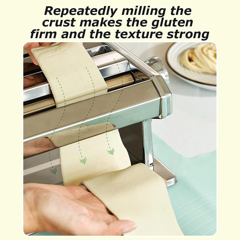 Noodle Making Machine,Pasta Maker,Hand Crank Noodles Maker, Pasta Roller,Rocker Press Sheeter,For Pasta, Dumpling Skin, Spaghetti, Fettuccine image number 1