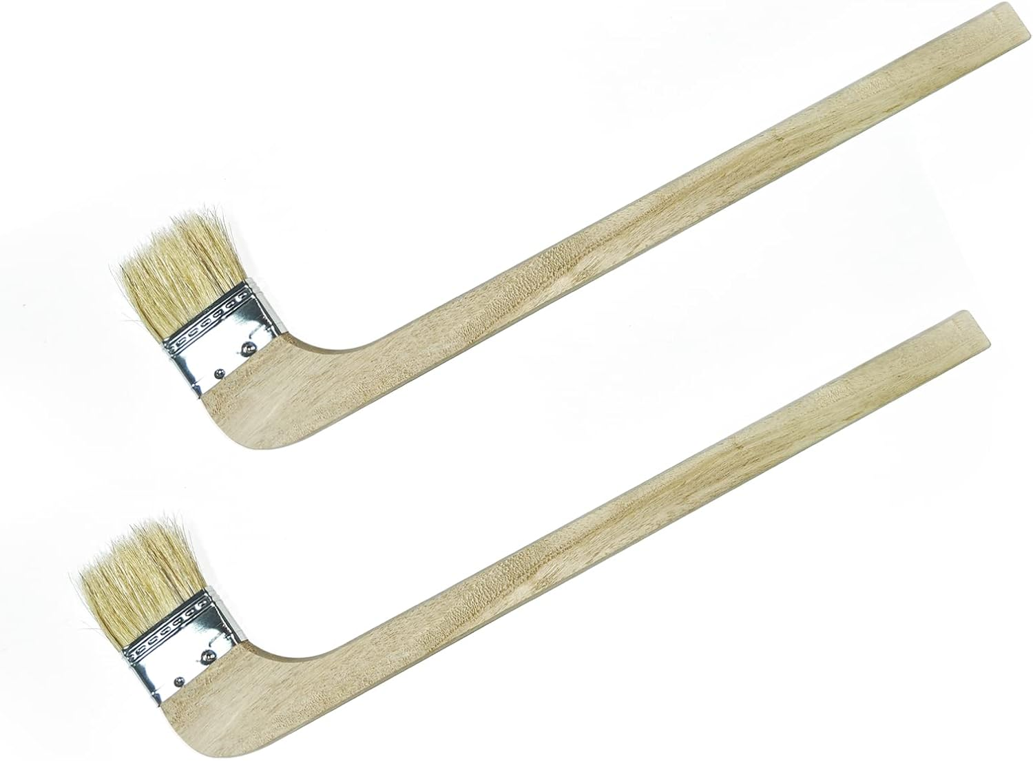 Wooden Handled Hog Bristle Radiator Right Angle Bend Paint Brush, 15" Long, 2" Brush Width (2 Pieces) image number 6