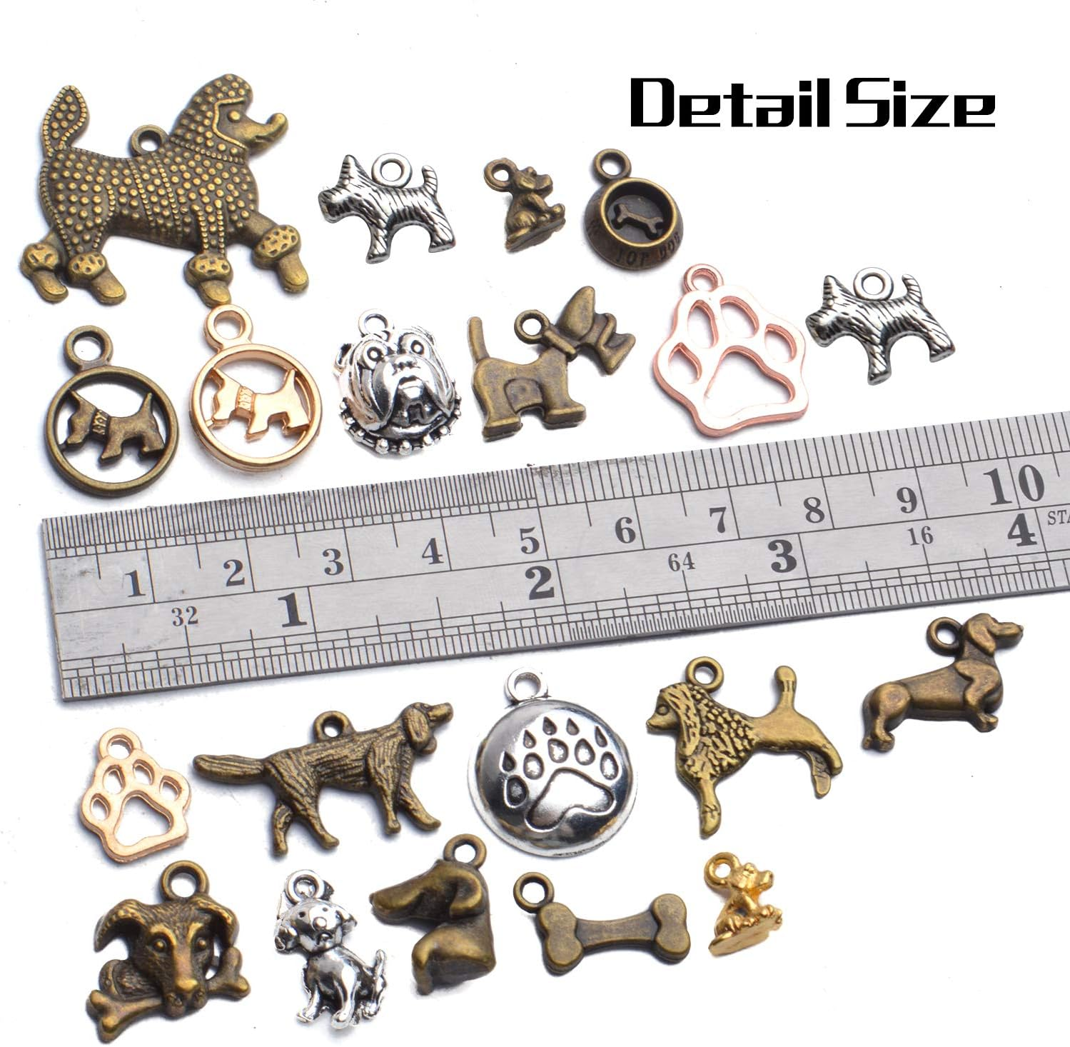 Dog Charms Bulk, 100 Gram Wholesale Mixed Antique Animal Charms Alloy Pet Dog Pendants Craft Supplies Jewelry Findings Accessory for DIY Necklace Bracelet Earring Crafting, Metal, Alloy image number 2