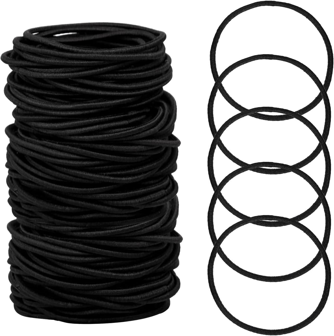 100Pcs Elastic Hair Bands, Small Elastic Hair Bobbles for Women, 2Mm Thin Hair Tie for Kids, Soft Hair Bands Withou Metal, Elastic Ponytail Holder (Pink)