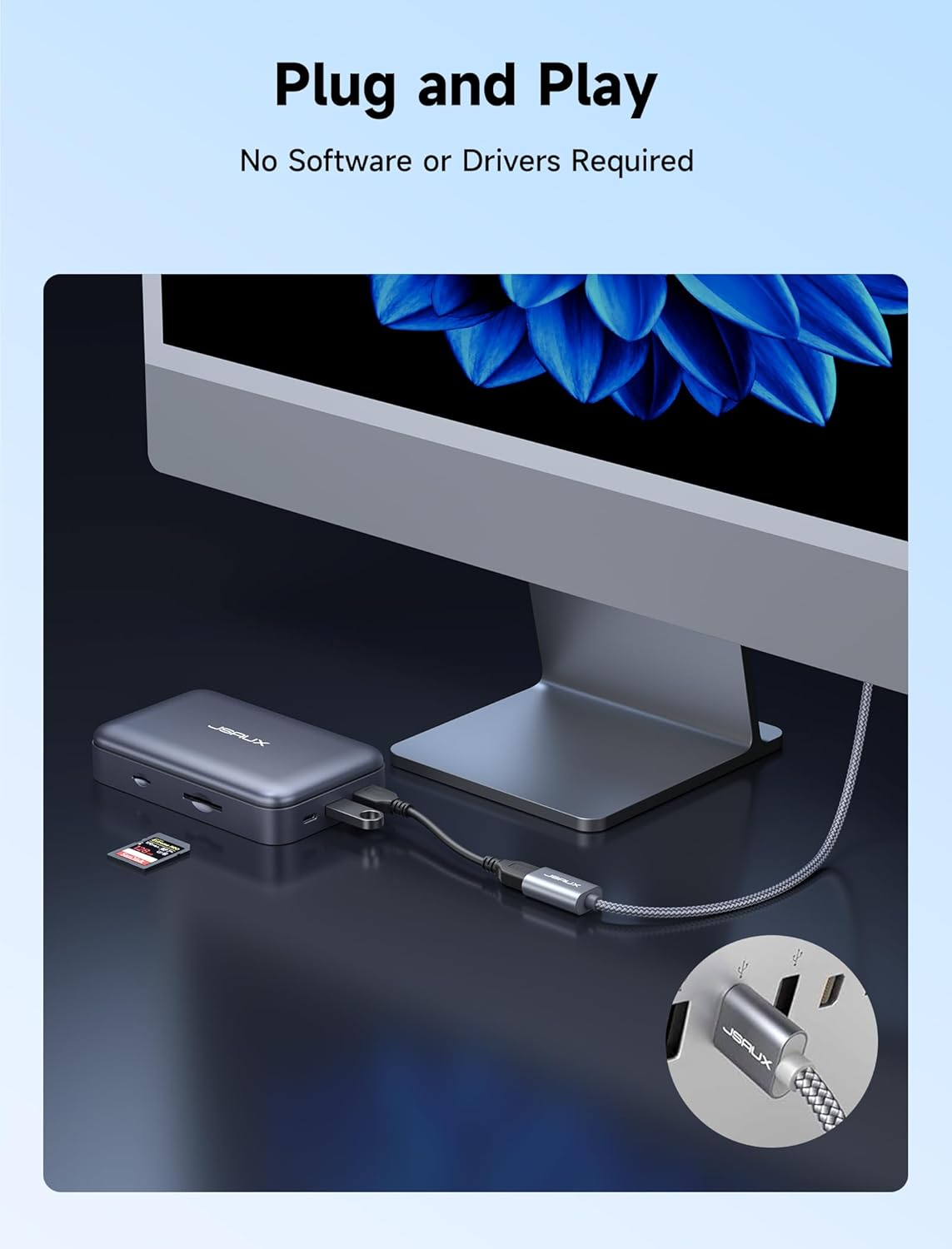 JSAUX USB 3.0 Extension Cable 6.6FT, USB a Male to Female Extension Cord Durable Braided Material Fast Data Transfer Compatible with USB Keyboard, Flash Drive, Hard Drive, Playstation, Xbox, Oculus VR