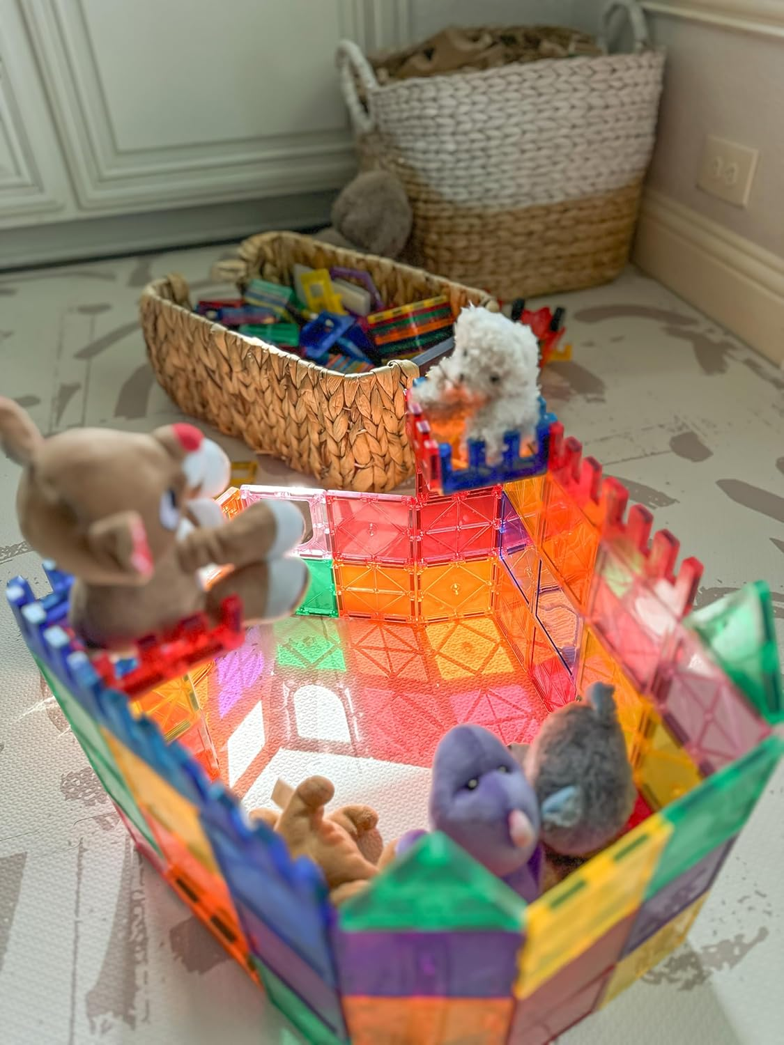 60 PCS Magnetic Building Tiles Kids Toys STEM Magnetic Blocks Sensory Kids Games Magnet Building Blocks for Boys and Girls Aged 3+, Brain Development Preschool Kindergarten Toddler Toys image number 2