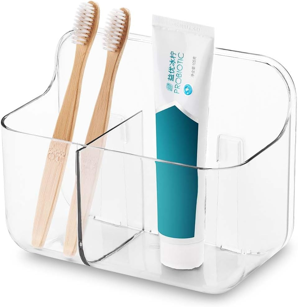 Small Adhesive Acrylic Wall Basket - Waterproof Wall Mount Caddy for inside Cabinet Door Storage - Ideal Kitchen Cabinet Door Organizer image number 4