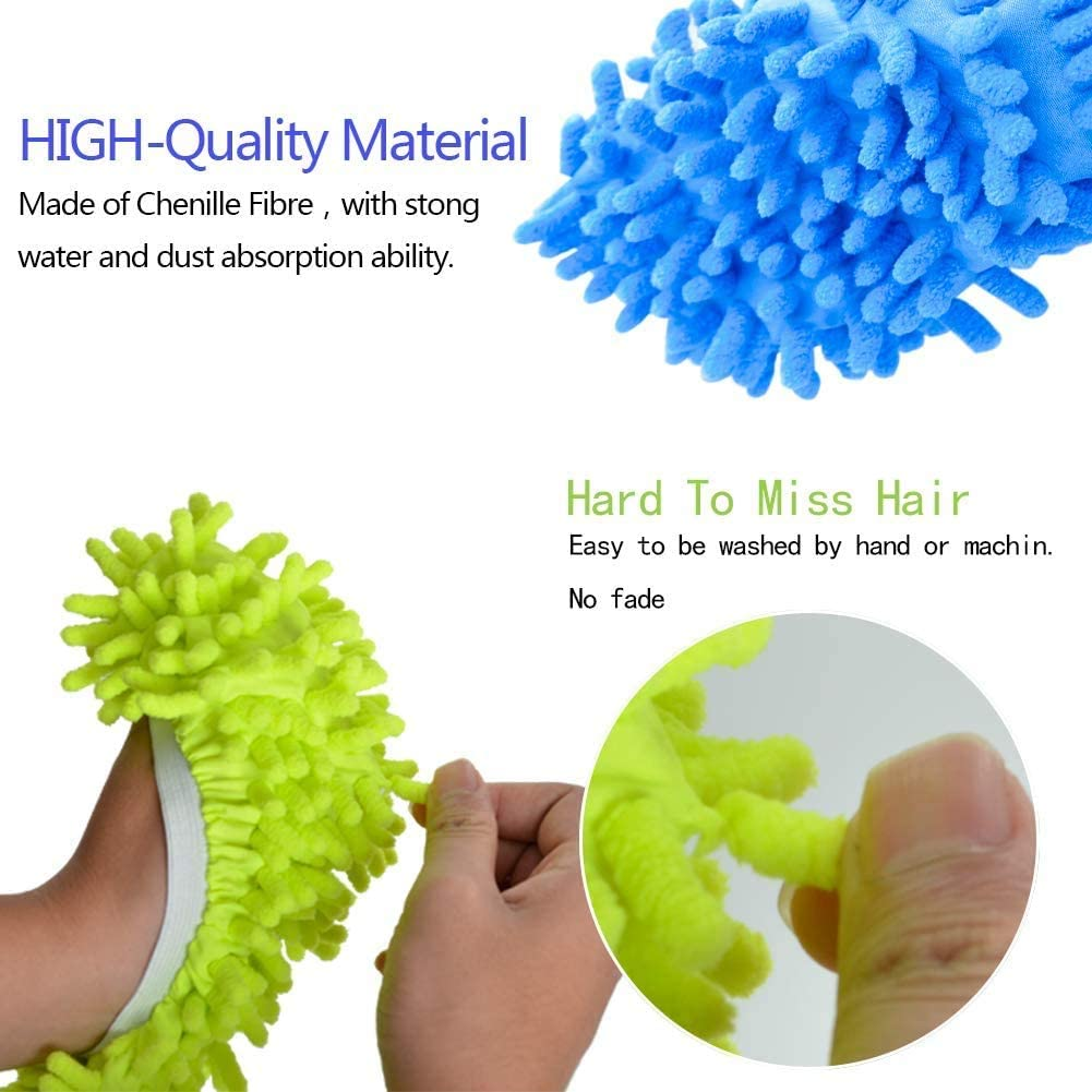ALINK 10 Pieces Microfiber Mop Slippers Shoes Cover Soft Washable Reusable Floor Polishing Dust Dirt Hair Men Women Sweeper Cleaning Mop Tool for House Office Bathroom Kitchen, Multicolored 5 Pairs image number 6
