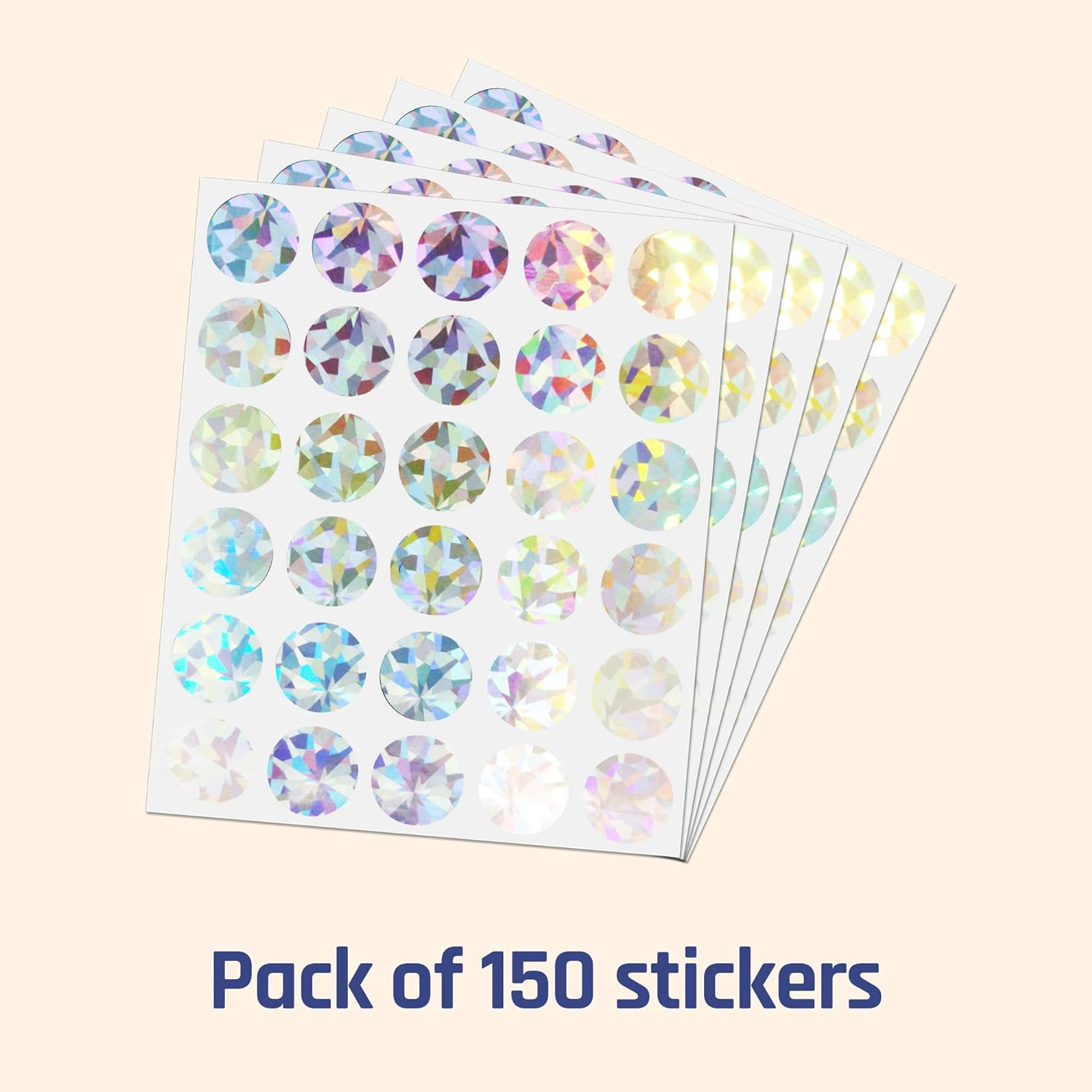 150 Stickers, 2.5 Cm Scratch off Shiny Holographic image number 5