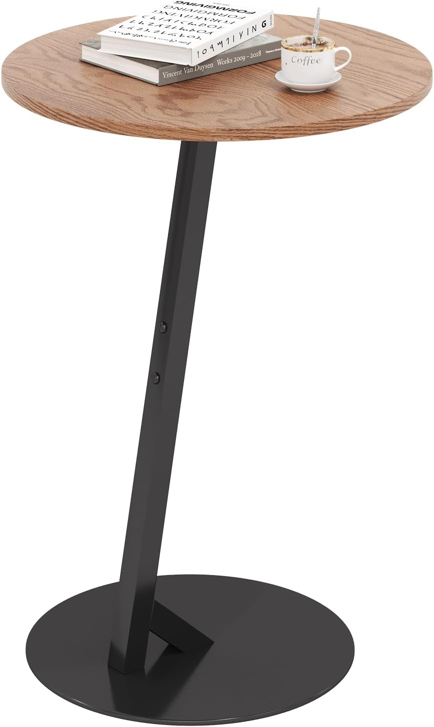 C Shaped Side Table for Couch & Bedside, Small round Sofa Table for Coffee, Snacks, Tablet PC, End Table for Living Room, Bedroom, Small Spaces image number 3