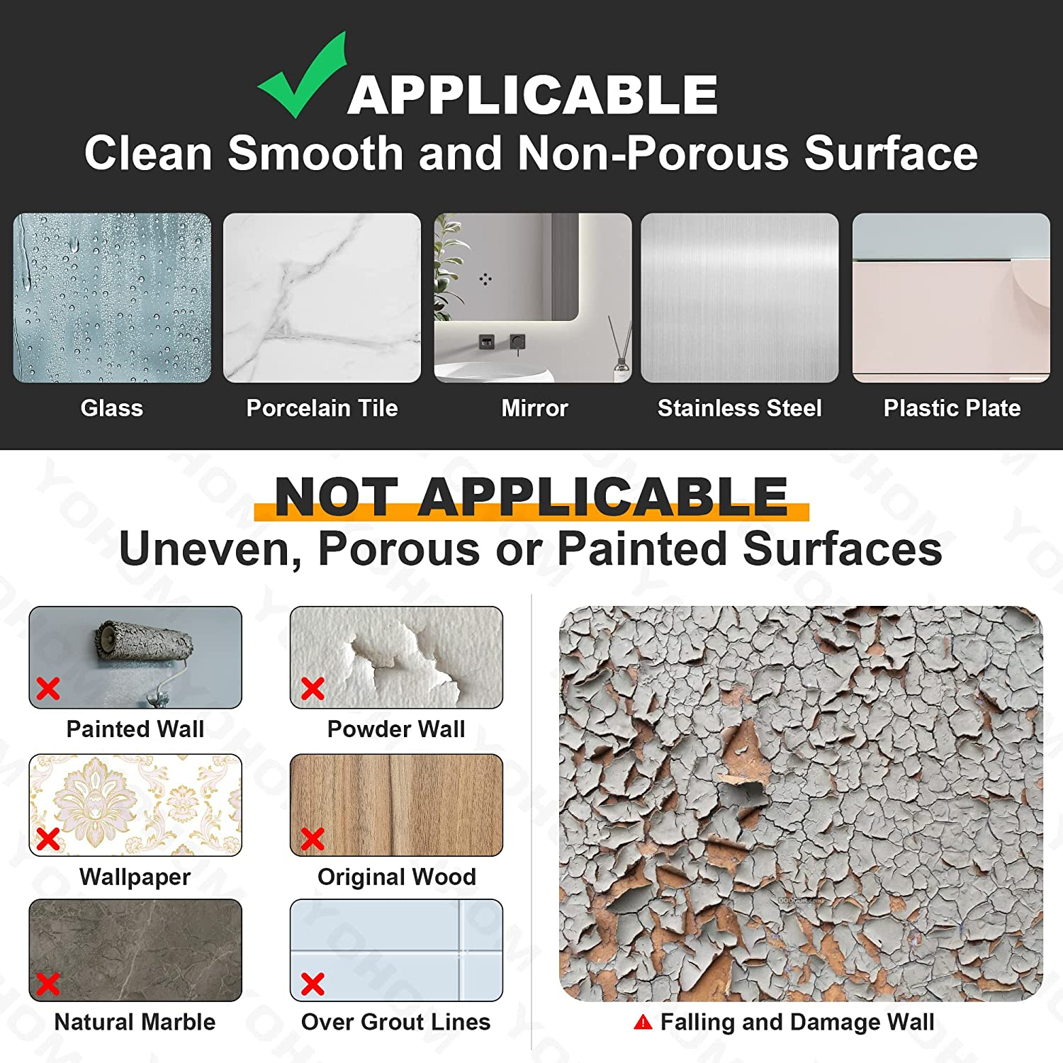 YOHOM Suction Towel Ring for Bathroom Kitchen Hand Towel Holder Suction Cup Stainless Steel Vacuum Shower Towel Rack Wall Mounted Bath round Tea Towel Hanger for Glass No Drilling Brushed