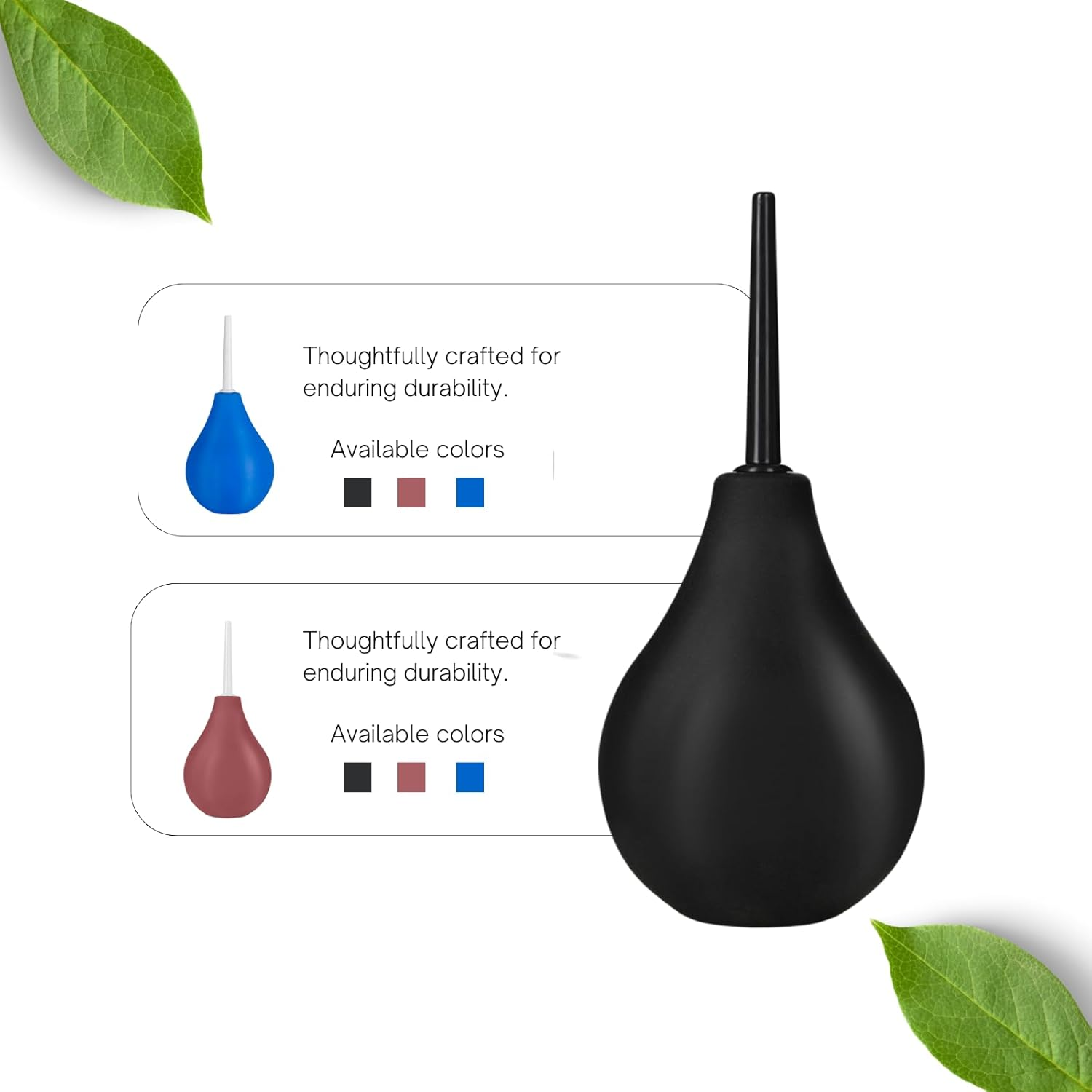 Enema Bulb Kit ， Douche for Men Women Beginners， with 19.7In Hose+4 Nozzles (Black)