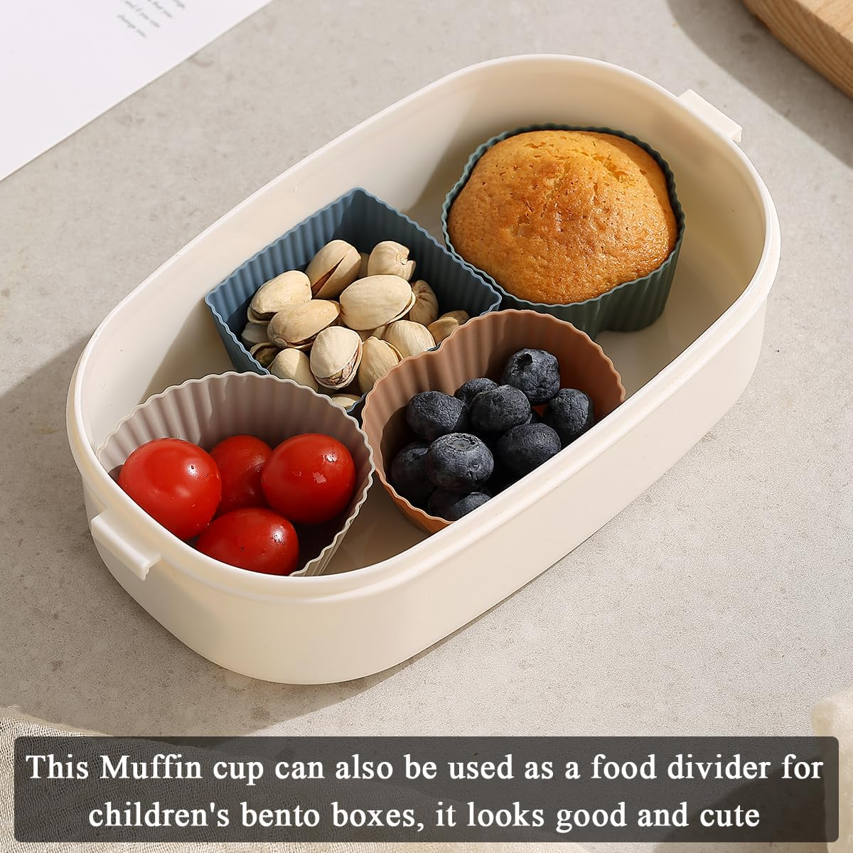 Berglander Reusable Silicone Baking Cups Pack of 16, Heart Flower round Square Muffin Liners, Multicolor, No Smell, Food Grade & Grease-Proof Baking Cups image number 3