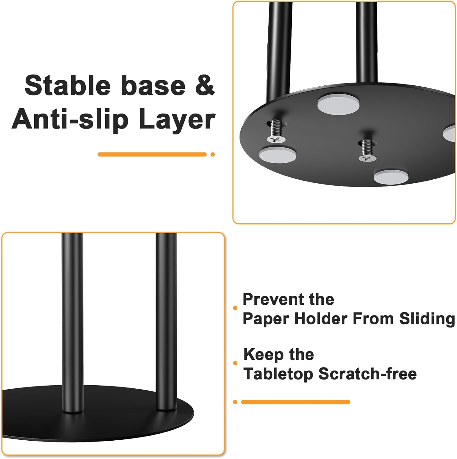 Paper Towel Holder Countertop Kitchen Roll Holder, Stainless Steel Kitchen Towel Holder for Kitchen, Operation Countertop Roll Dispenser with Weighted Base image number 2