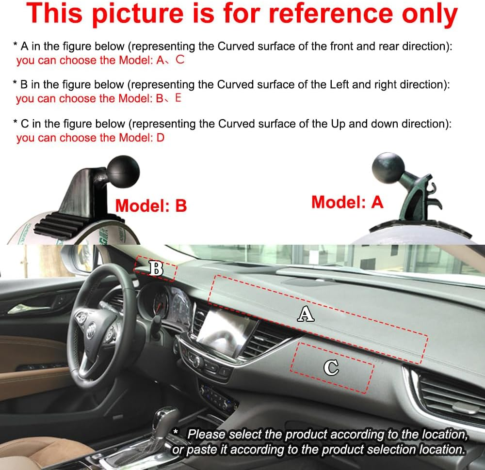 Car Mobile Phone Bracket Dashboard Pasting Base 17Mm Ball Head. There Will Be No Residue after Remove.Accessories Can Be Pasted on the Curved Operation Table. (Model a + Model D) image number 4