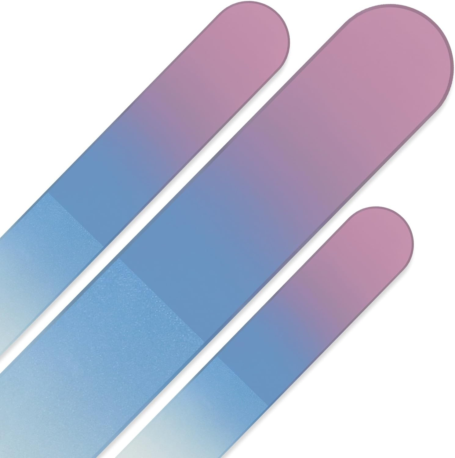 Glass Nail File Manicure Set - Mont Bleu Best Set of 3 Glass Nail Files in Pouch - Rainbow Colors - Genuine Czech Tempered Glass - Handmade in EU - Premium Nail Filer Kit for Natural Nails image number 2