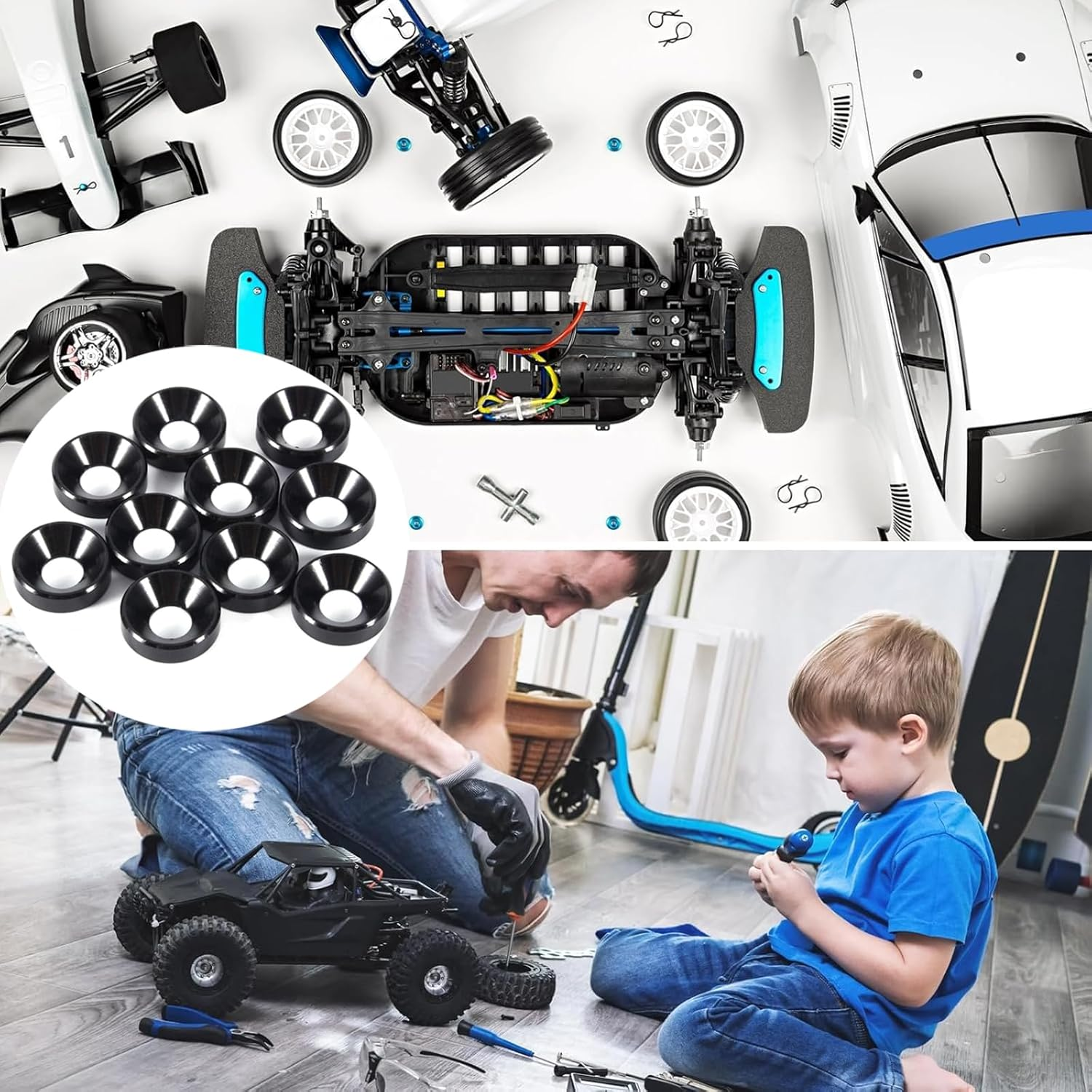 50Pcs M4 Crush Washers, Suitable for Automotive Furniture Screw Accessories, Outer Diameter 10Mm, Inner Diameter 4Mm, Height 2.2Mm image number 3