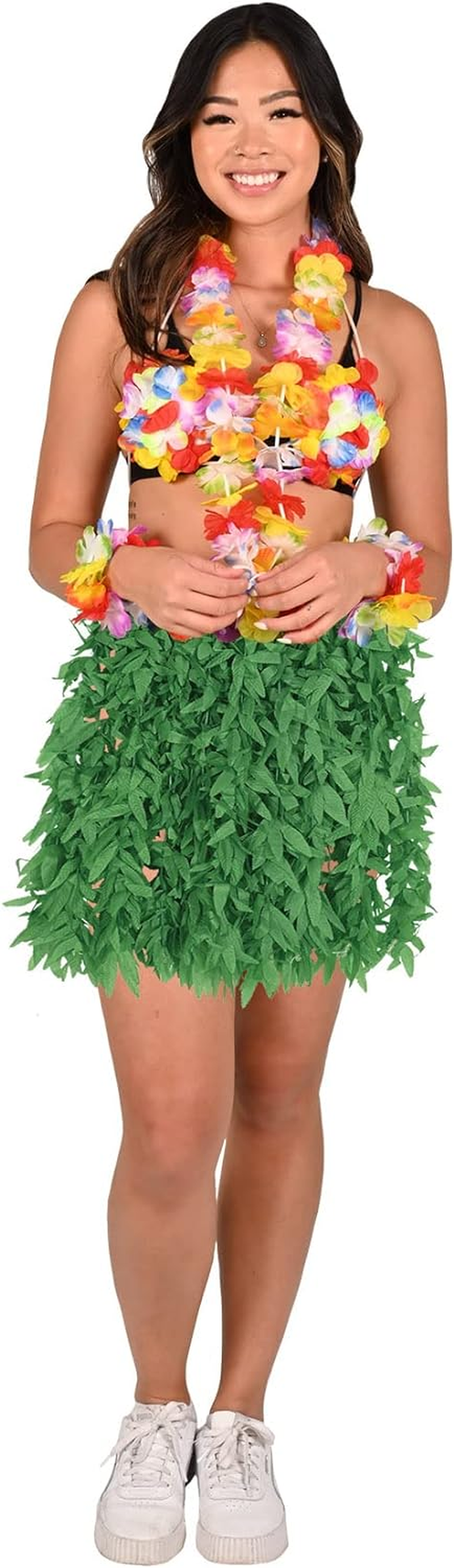 Beistle Kitchen None Tropical Fern Leaf Hula Skirt, Green, 36" Waist X 24" Long image number 6