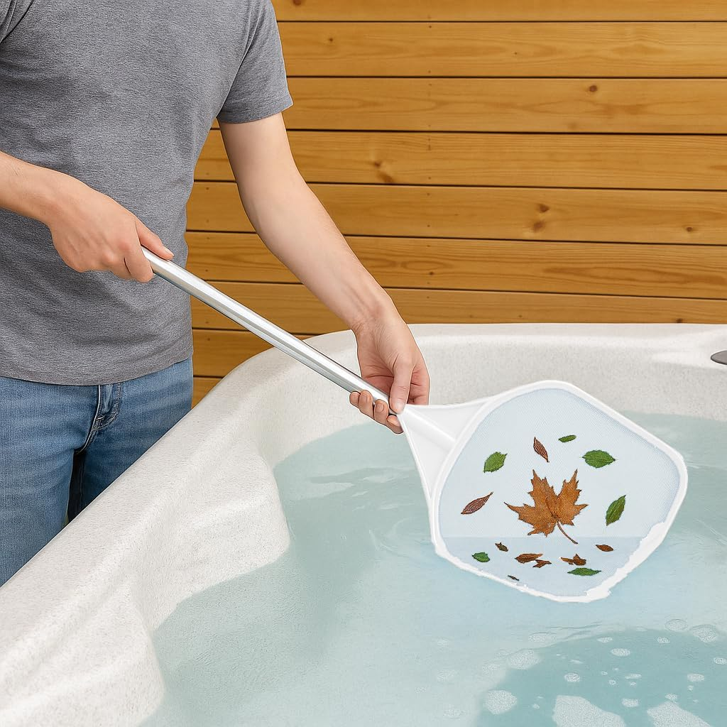 JED Pool Tools 40-376F Fine Mesh Pool and Spa Leaf Skimmer with Handle, White image number 3