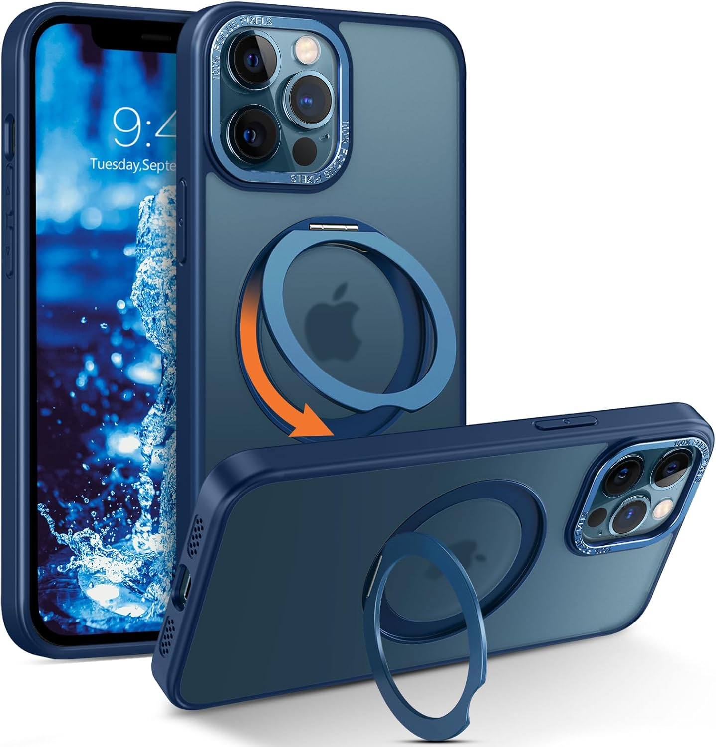 YINLAI for Iphone Air Case 6.5-Inch, Magnetic Compatible with Magsafe, with 360&deg; Rotatable Ring Stand, Anti-Fingerprint Skin-Friendly, Shockproof Full-Body Protective Iphone Air Case, Black