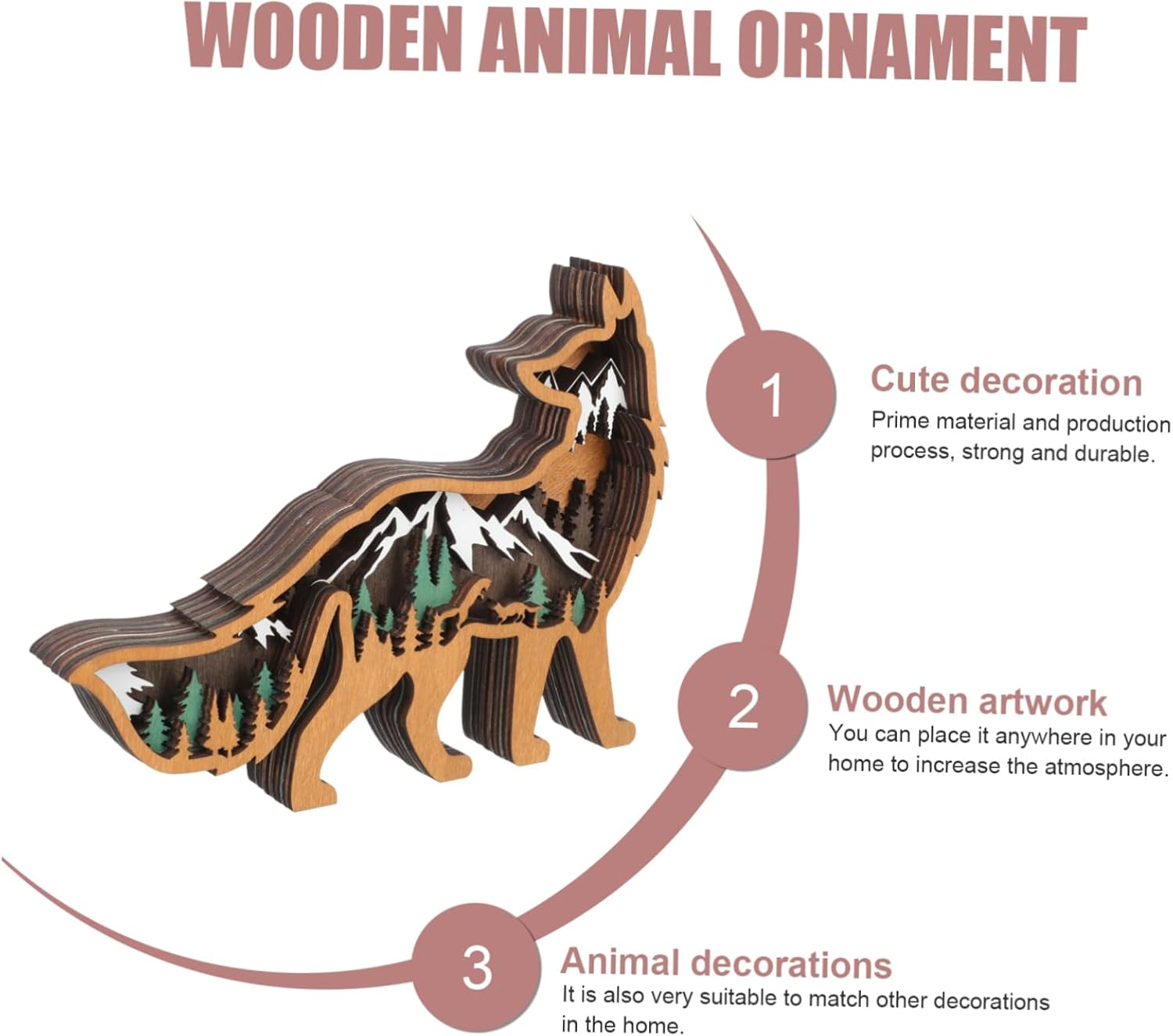 Craft Christmas Ornaments Multi-Layer Animal Decor Felt Christmas Tree Decorations image number 3