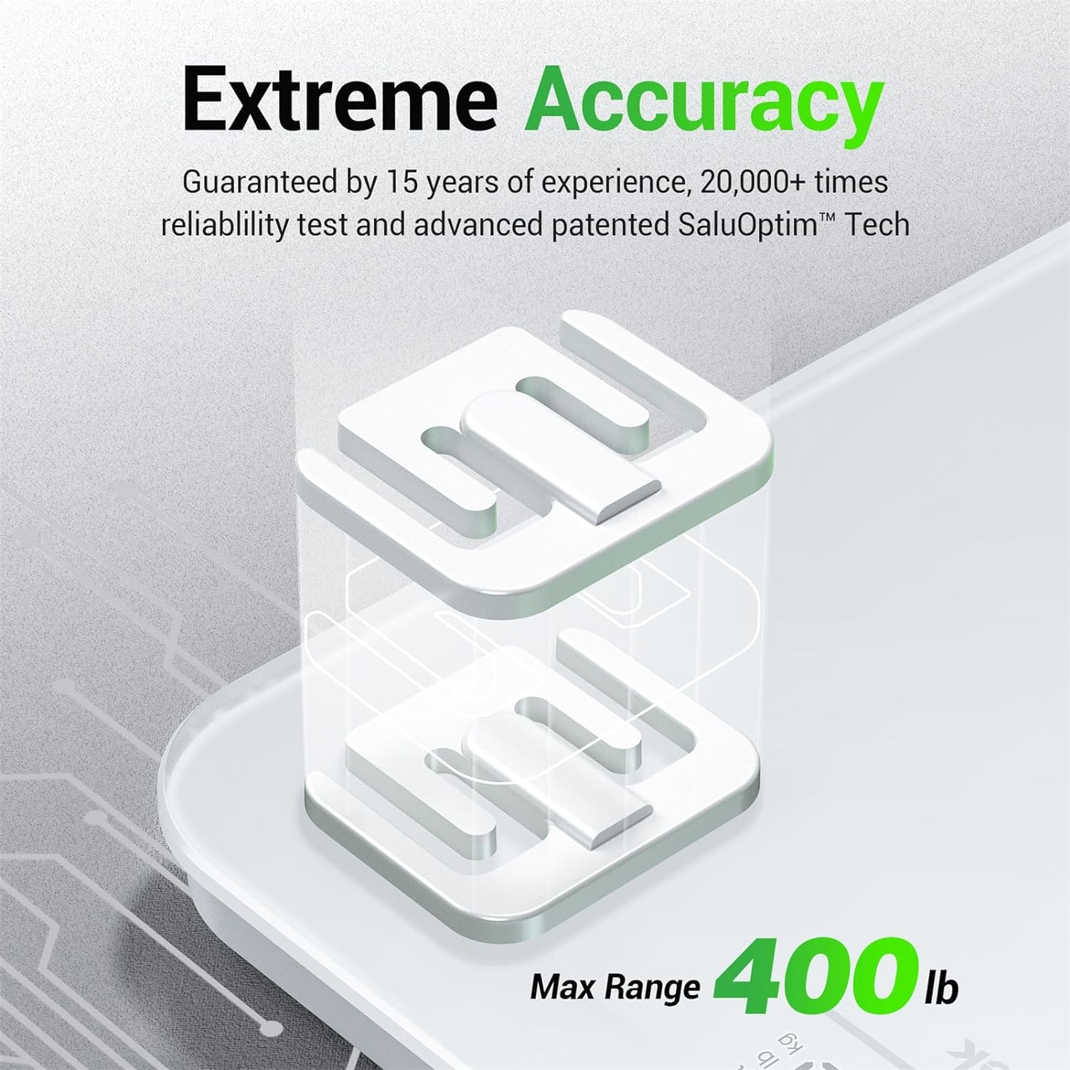 Ovutek Bathroom Scale for Body Weight, Highly Accurate Digital Weighing Machine for People, Upgraded Batteries Included, Compact Size, LED Display, High Standards Sturdy Tempered Glass, 400Lb, White image number 5