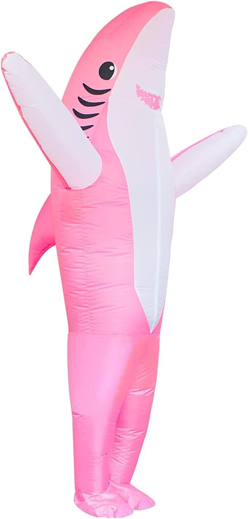 Inflatable Shark Costume Air Blow up Jumpsuit Fancy Dress Funny Carcharias Suit for Cosplay Party