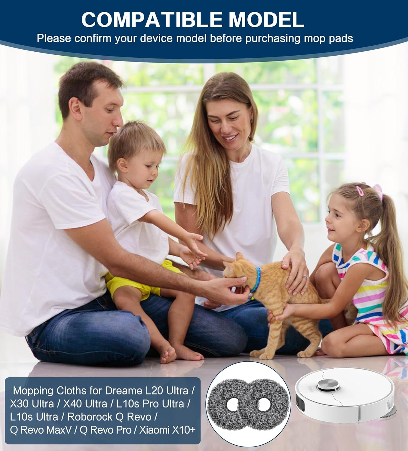 YBVABE Mop Pads Only for Dreame L10S Ultra Robot Vacuum Cleaner【Not for L10S Pro Ultra Heat / L10S Ultra Gen2 / X40 Ultra】&ndash; Replacement Microfiber Mopping Cloths, Washable Mop Cloth Pads Accessories