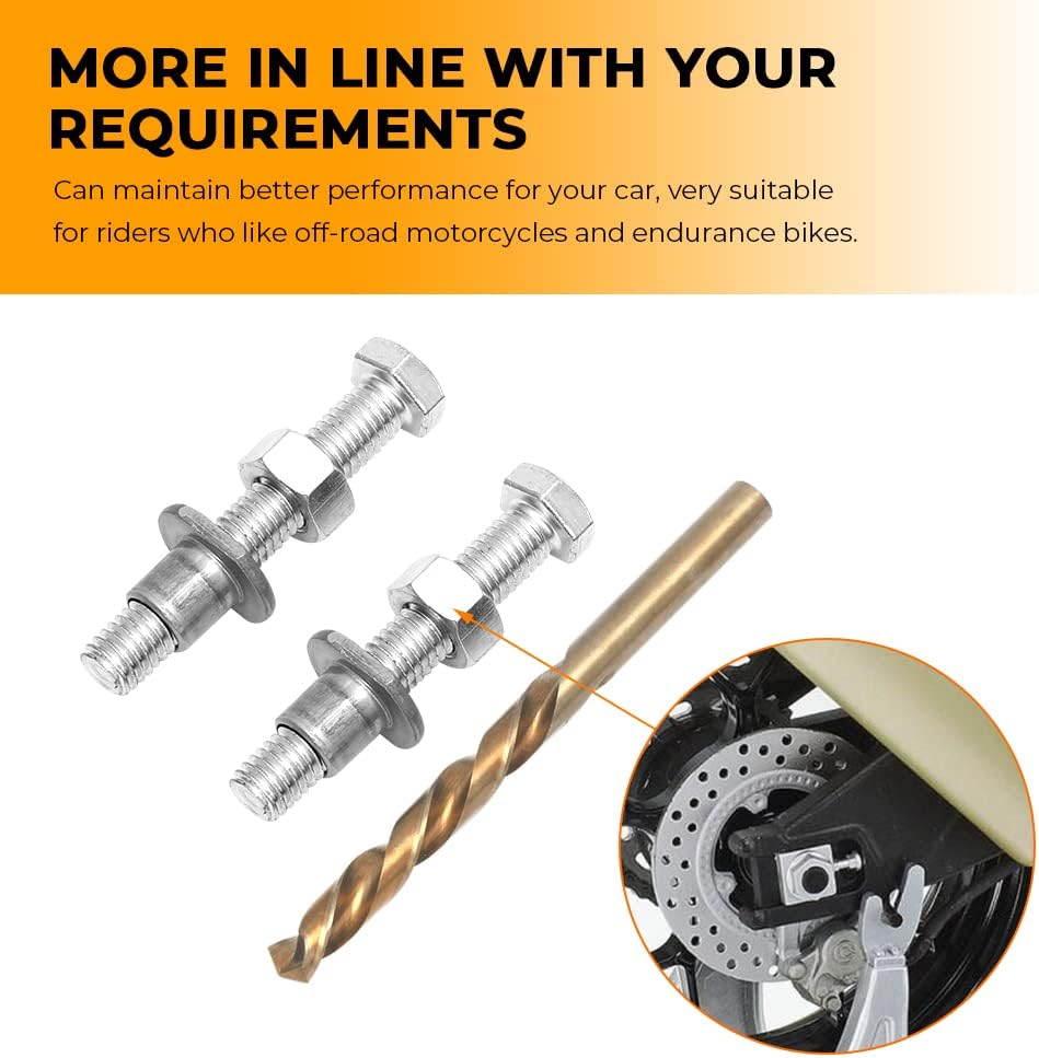 Alpha Rider Chain Adjuster Bolt Replacement Swing Arm Buddy 2 Bolt Repair Kit Saver for Honda CBR1000RR CRF250R/X CRF450R / 450X 2004-2017, for Kawasaki KX250 1988-2013 image number 1