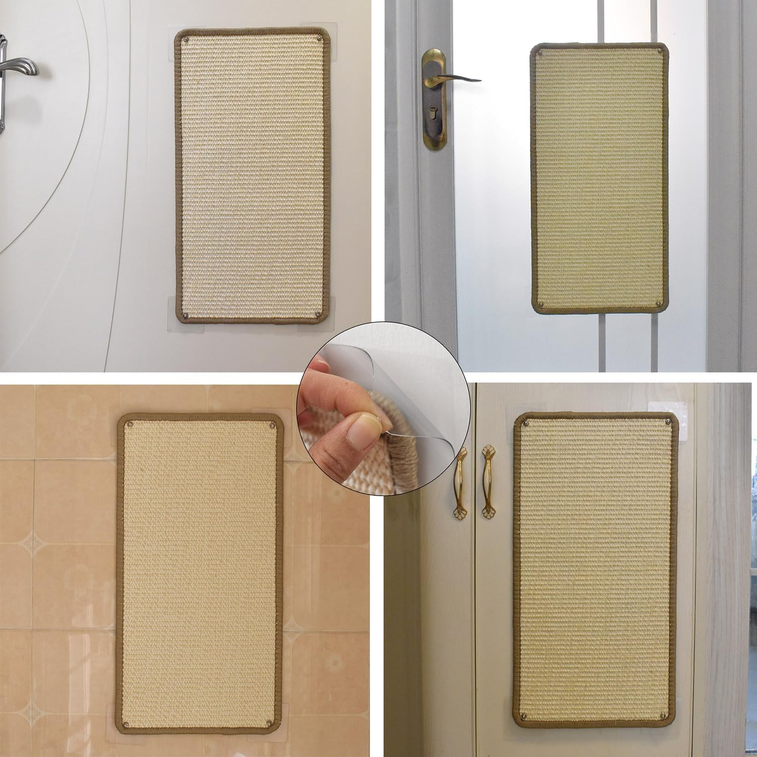 2 Pcs[56X28Cm] Cat Scratcher Mats Wall Mounted,Sisal Cat Scratching Pad,Cat Scratch Mat Rug,Anti-Slip on the Floor image number 2