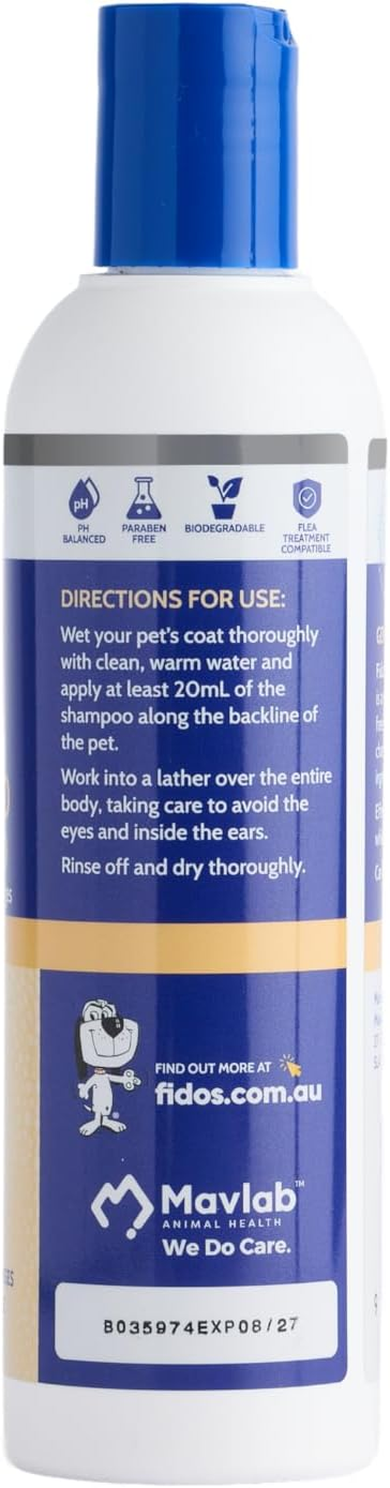 Fido&rsquo;S Gentle and Mild Shampoo 250Ml, Soap-Free Formula for Sensitive Skin, Soothing Grooming Shampoo for Dogs, Cats, Puppies and Kittens, Suitable for All Breeds and Coat Types image number 1
