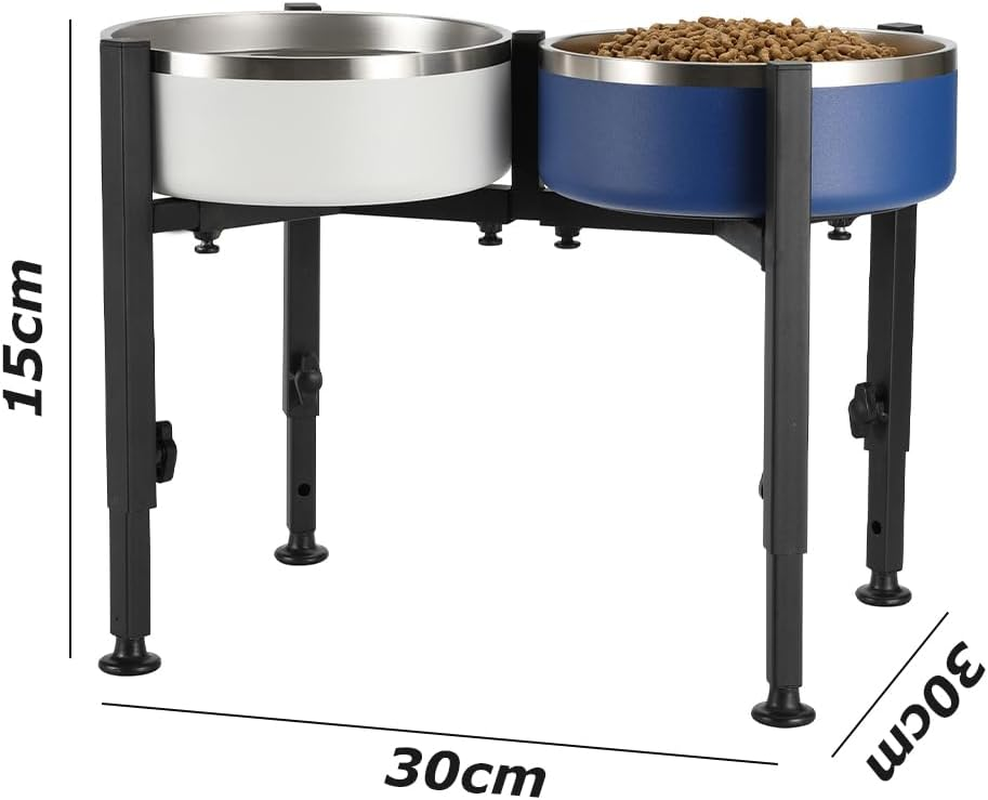 Adjustable Pet Food Bowl Stand, Portable Dog Bowl Stand, Adjustable Wide 7-10.5", Elevated Pet Bowl Holder, Pet Raised Water Feeder, Bowl Holder Suitable for Medium Large Animals (Black) image number 1
