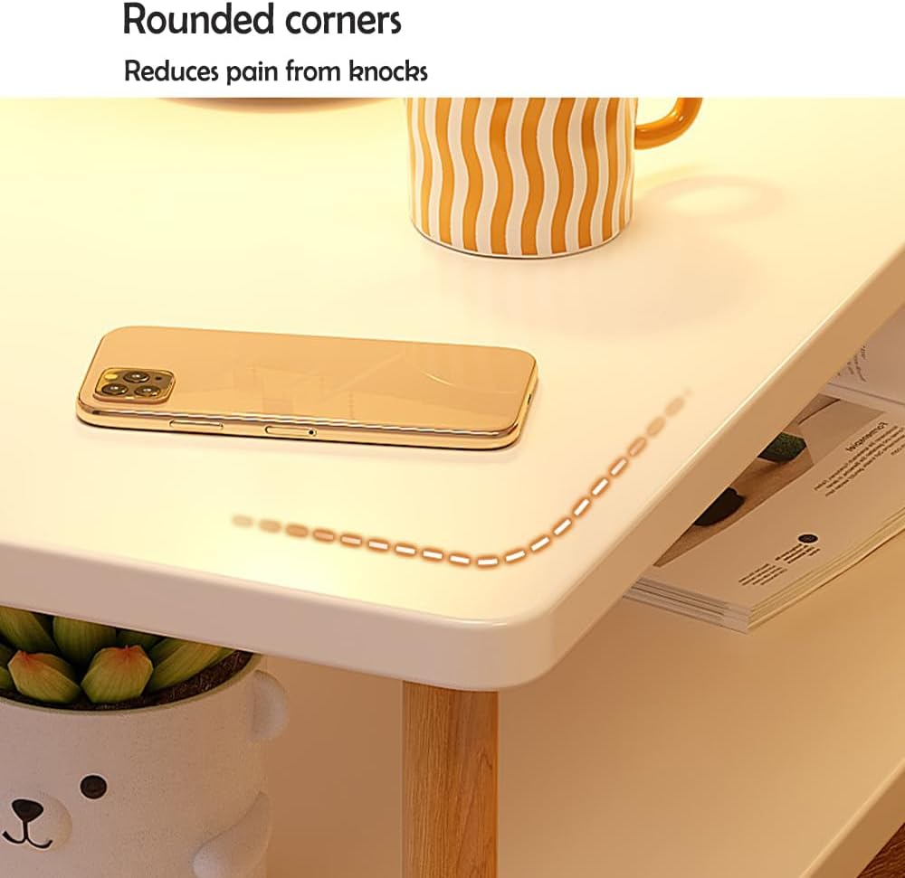 End Table, Side Table, Nightstand Bedside Table, 3-Tier Storage Shelf for Small Spaces, Bedroom, Living Room, Entryway, Farmhouse, Easy Assembly, White image number 6