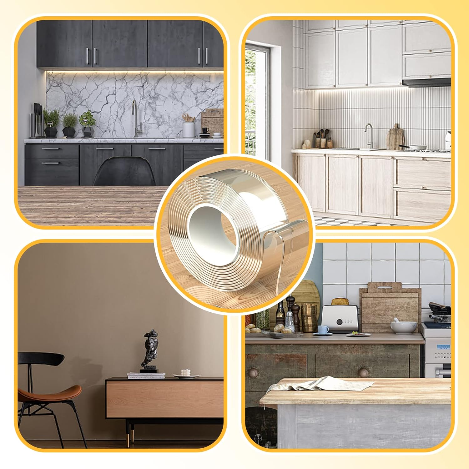 5 Metres Baby Edge Protection, Self-Adhesive Corner Protection Bands, Widening Soft Table Edge Protector for Fridge, Sink, Table, Cabinet, Bed, Glass Table Furniture (Transparent)