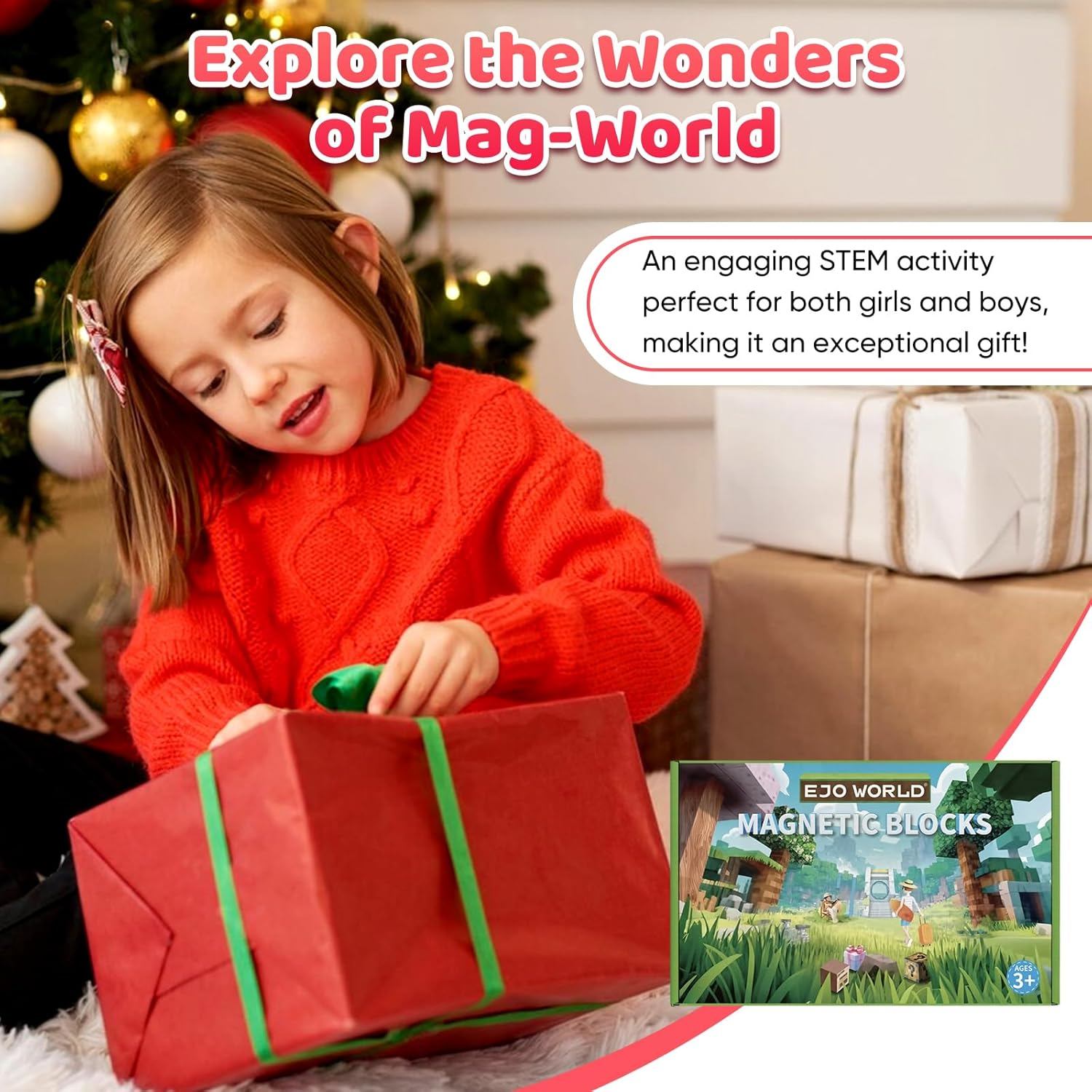 128-Piece Premium Magnetic Blocks - Sakura Party Set, STEM Learning Kids Toys, Safe and Durable Magnetic Building Blocks, Perfect Gifts for Boys Girls above 3 Years Old image number 3